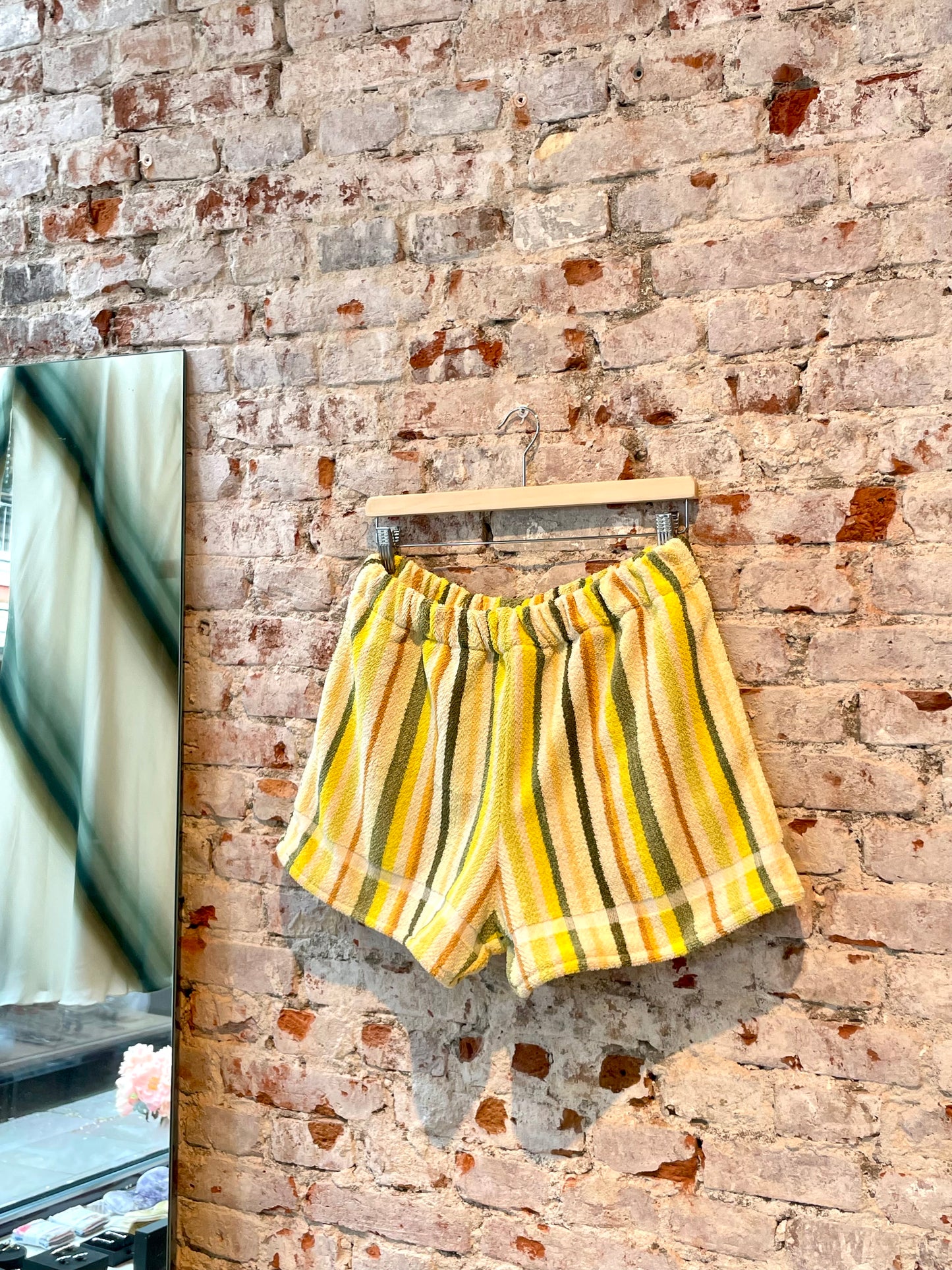 Frottee Shorts spinach stripes / XL/XXL
