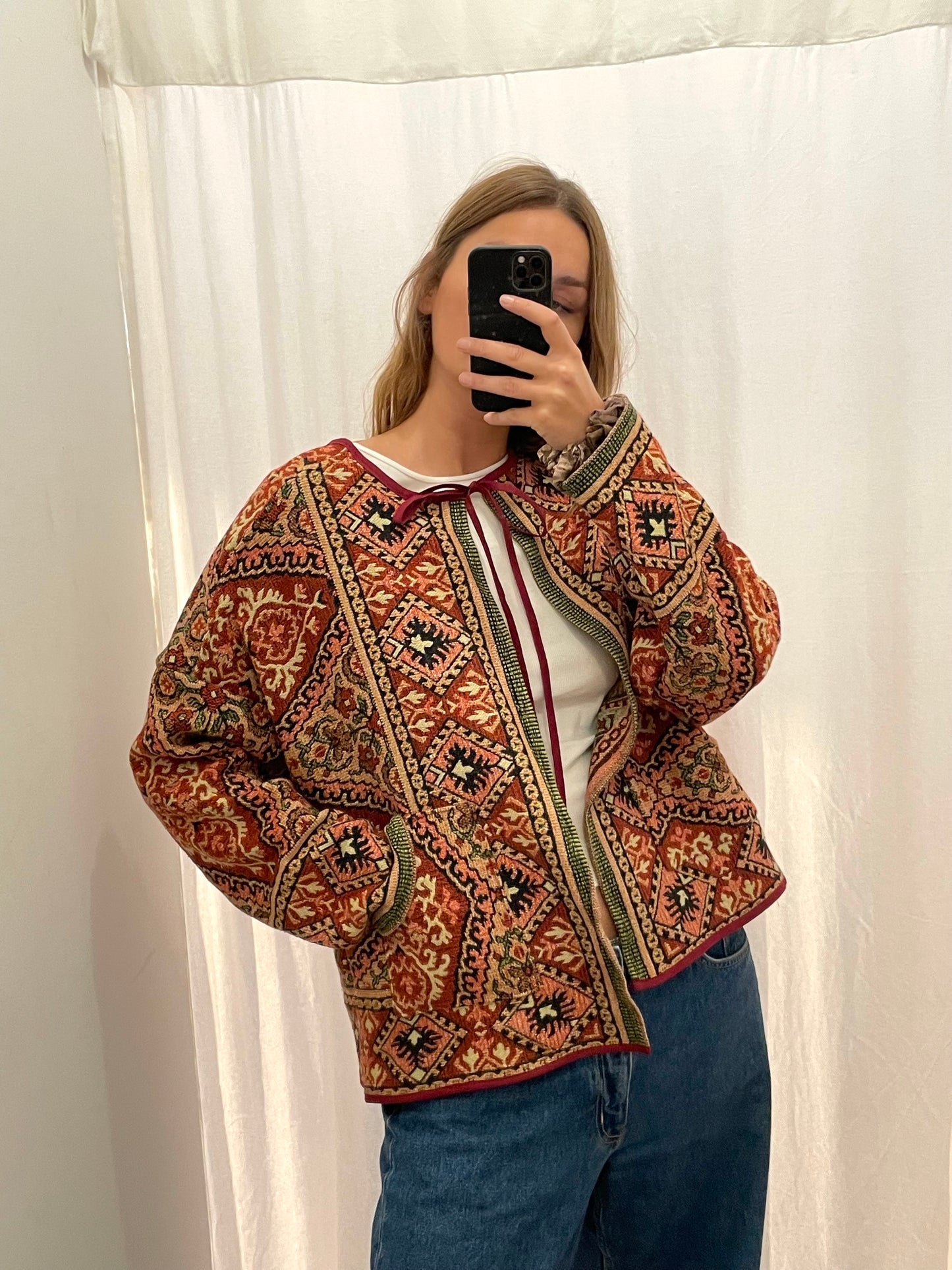 Jacke Emmi bordeaux jacquard / S-XL
