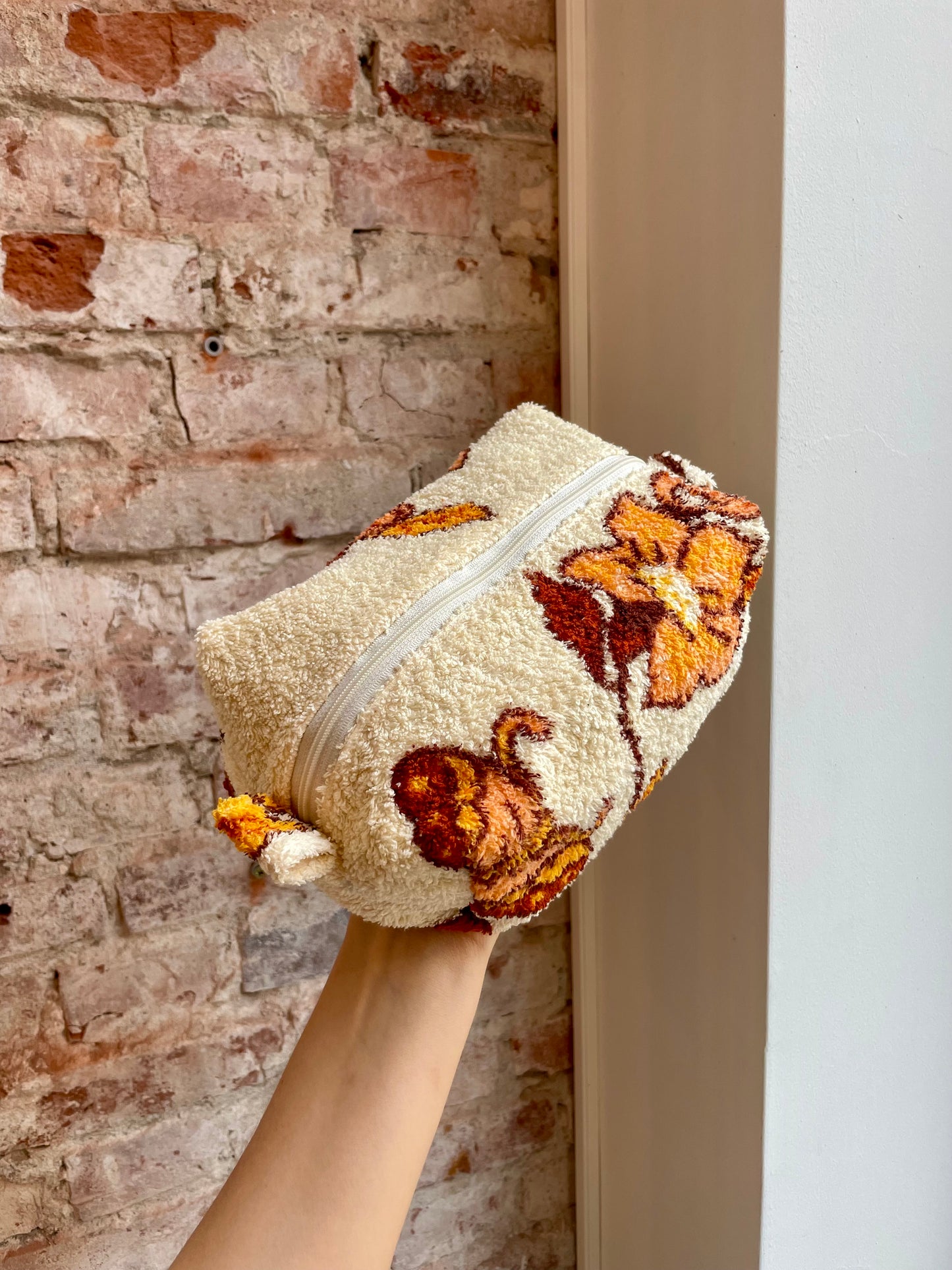 Cosmetic bag patchwork romantic nature