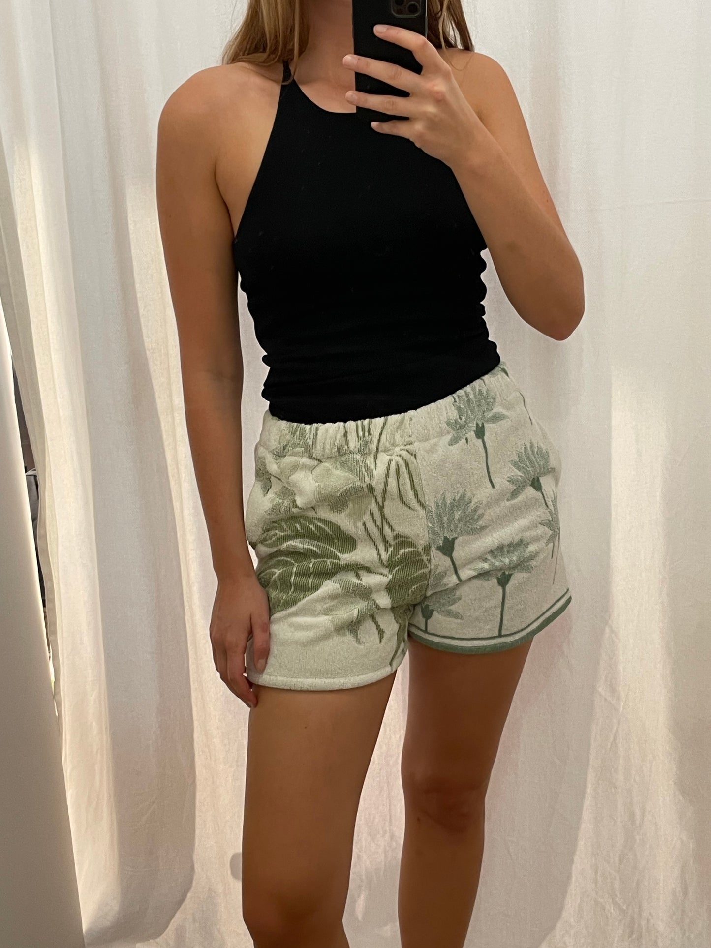 Frottee Shorts mint garden / M