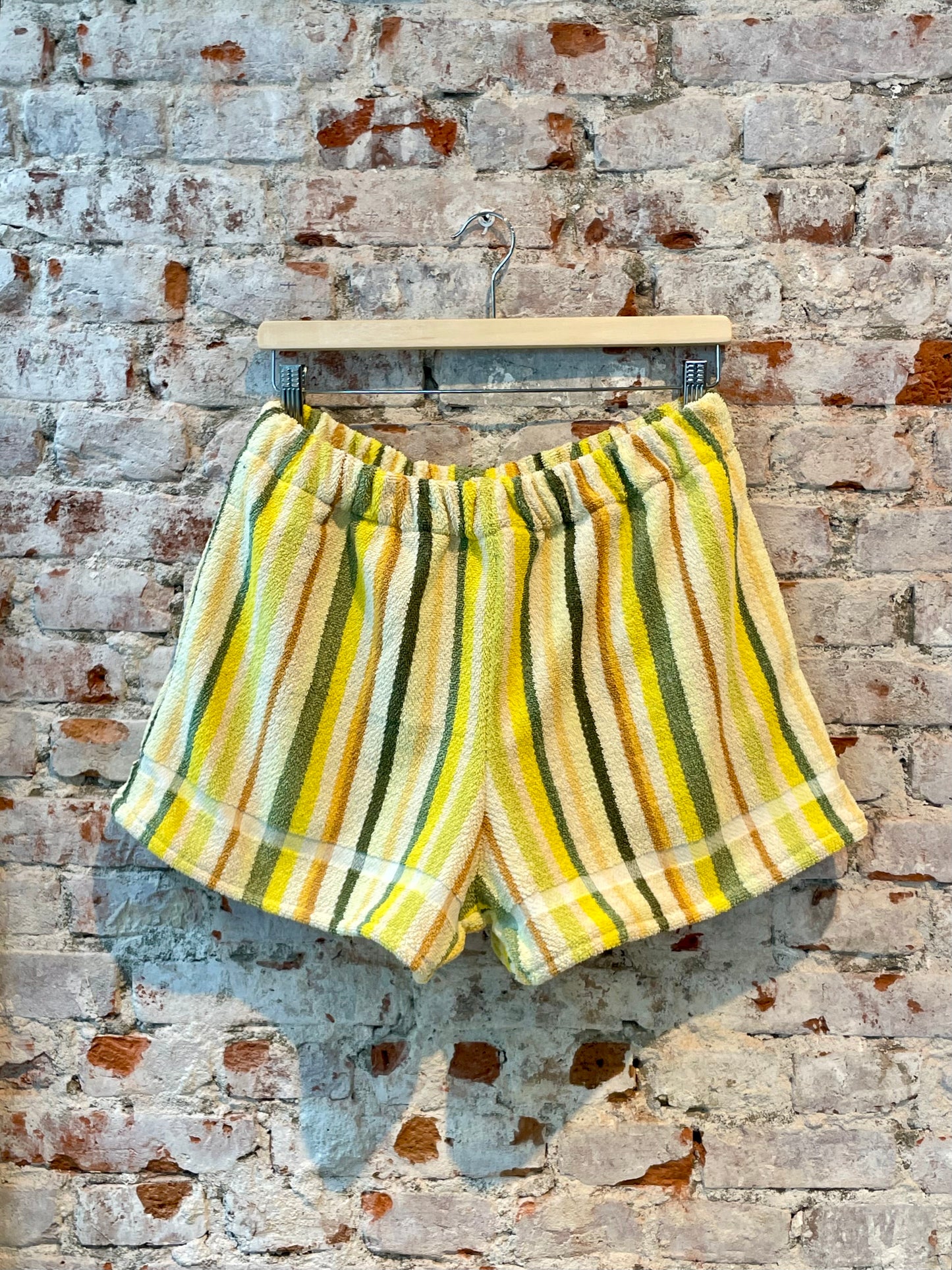 Frottee Shorts spinach stripes / XL/XXL
