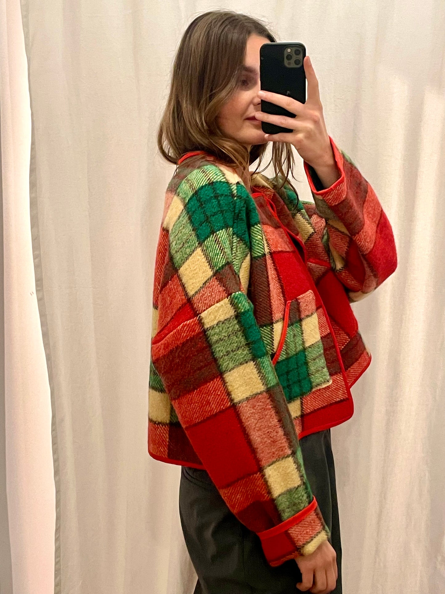 Jacke Emmi fire tartan / S-XL