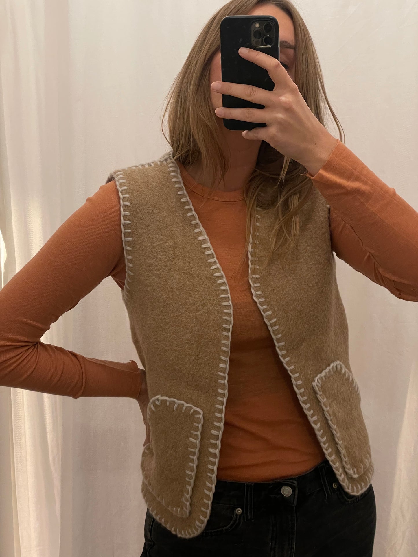 Weste Adan soft camel / XS/S