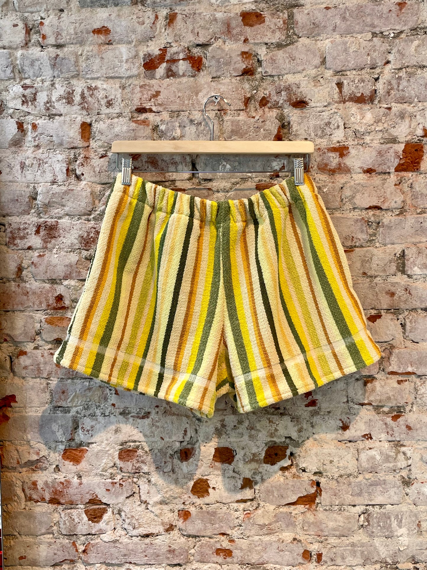 Frottee Shorts spinach stripes / XL/XXL