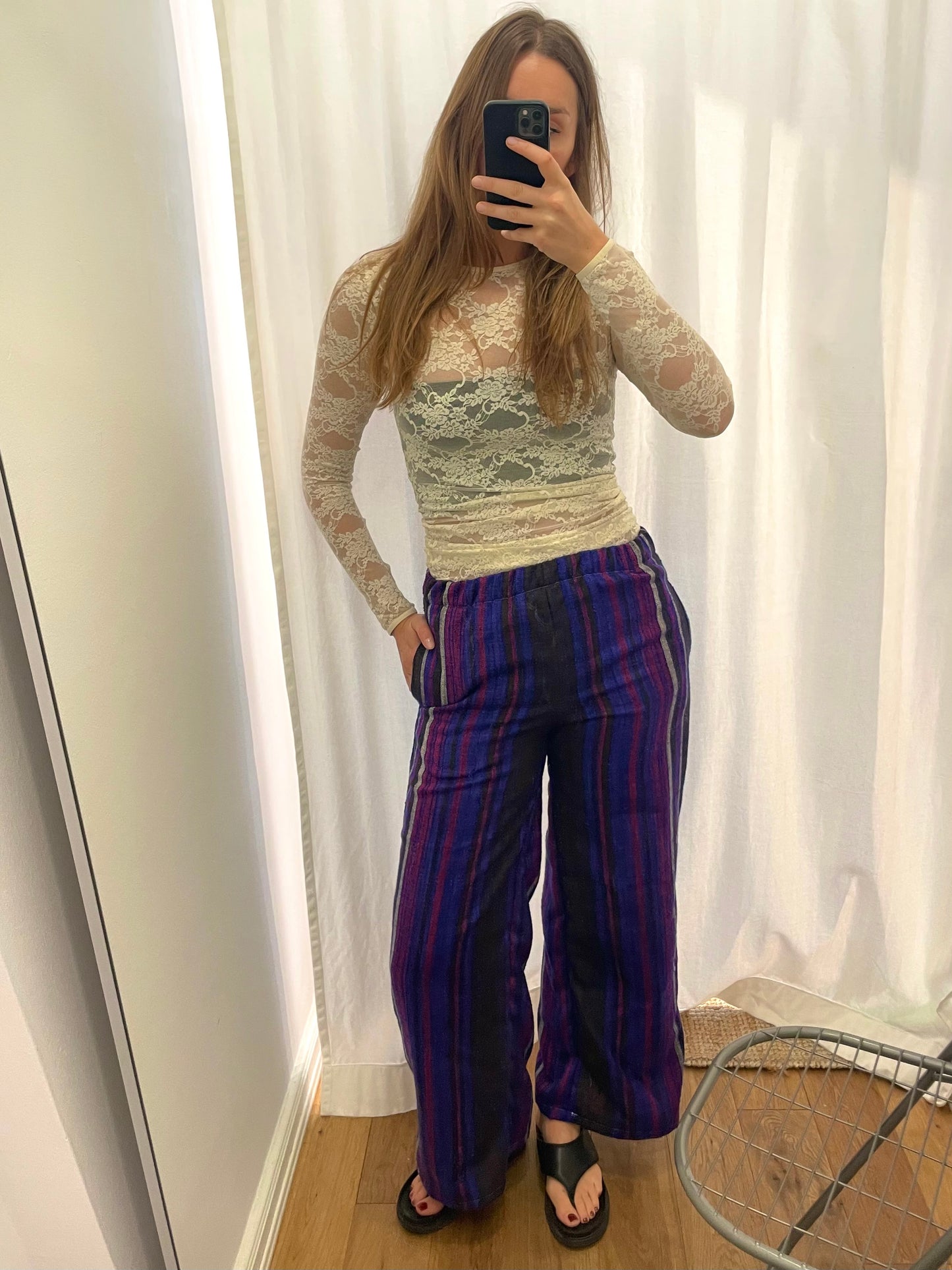 Pants lilac stripes / XS/S