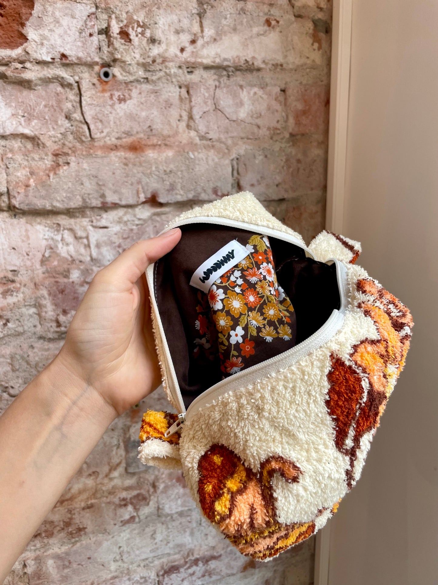 Cosmetic bag patchwork romantic nature