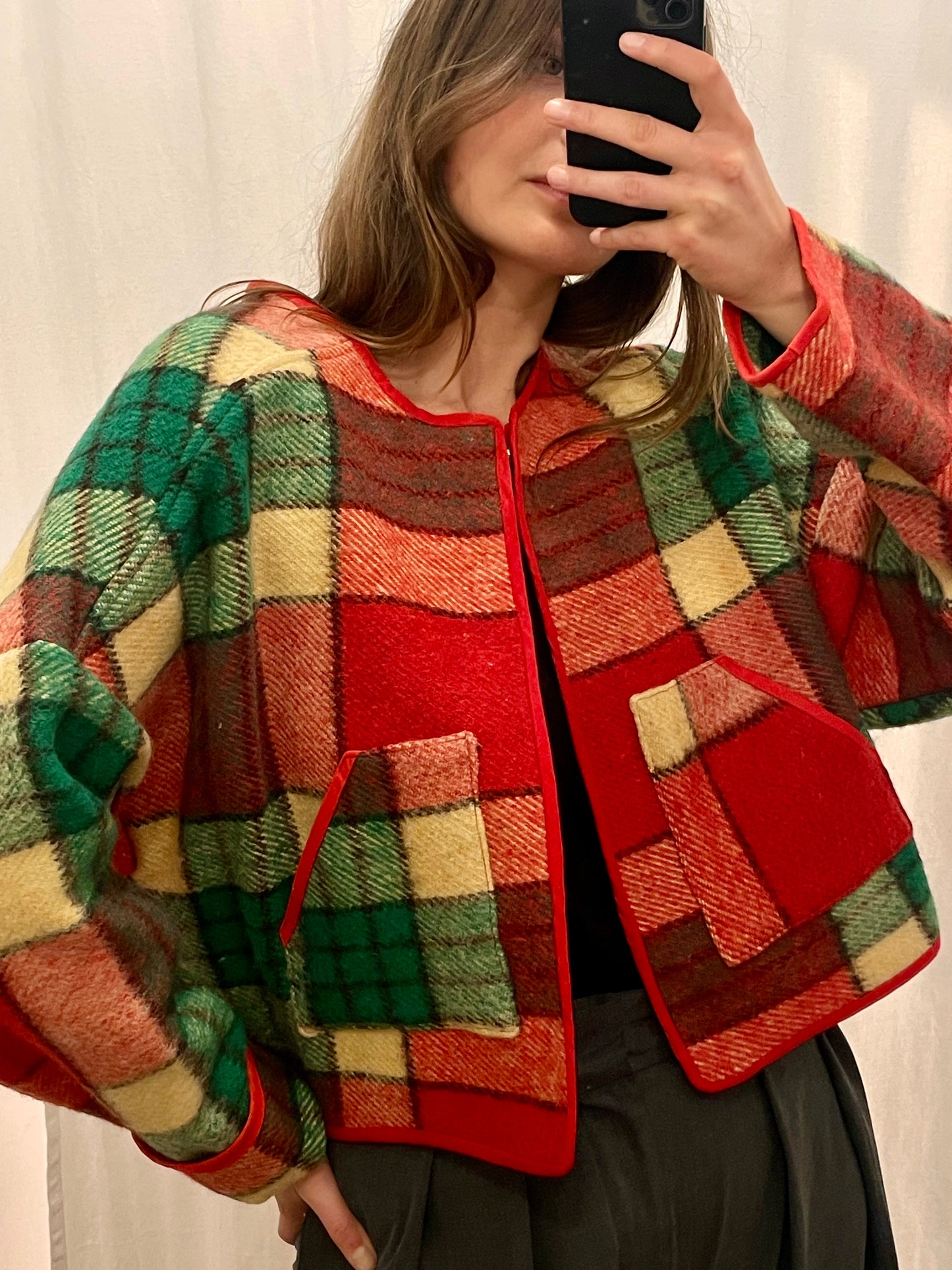 Jacke Emmi fire tartan / S-XL