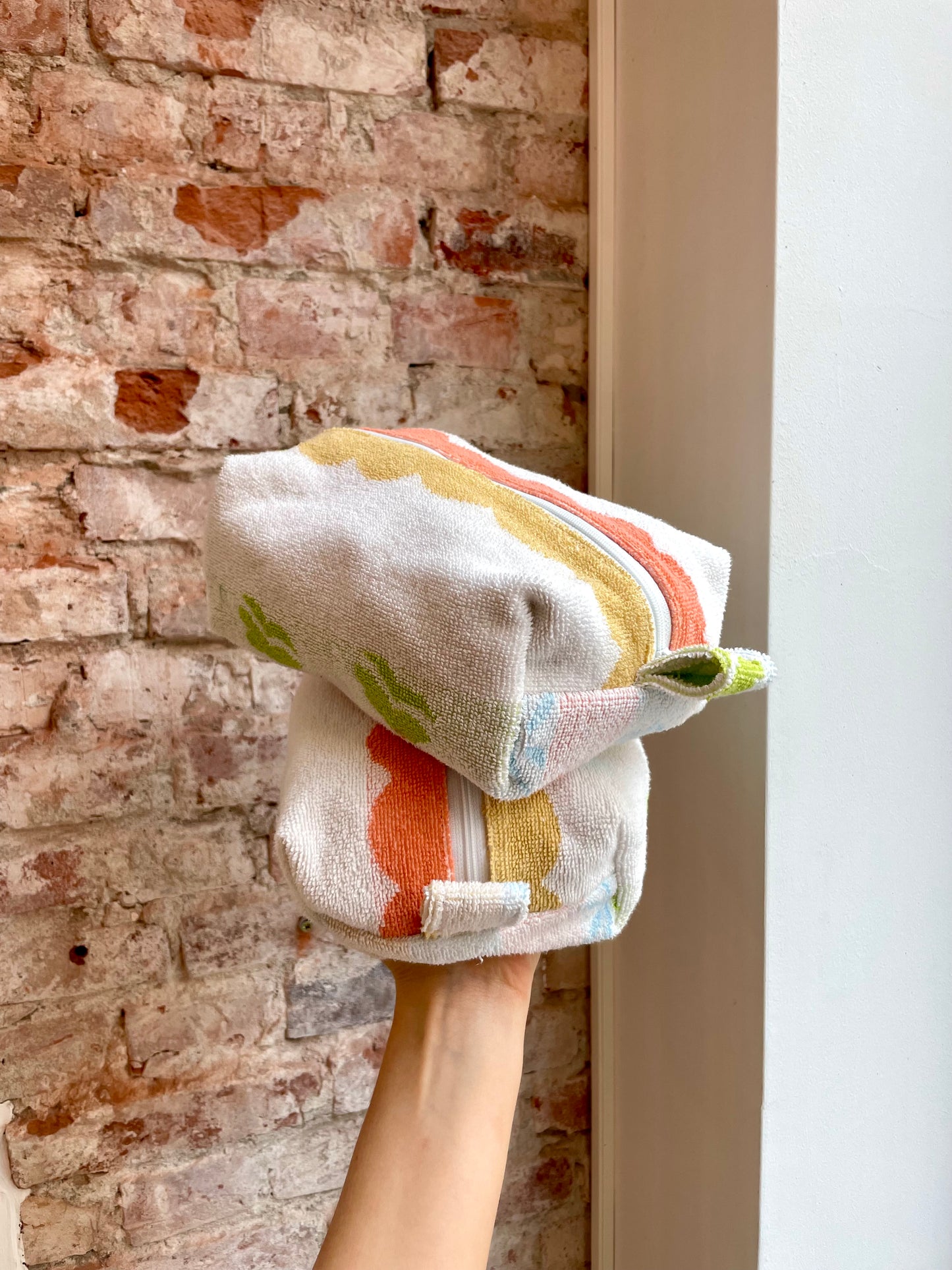 Cosmetic bag patchwork shy pastell