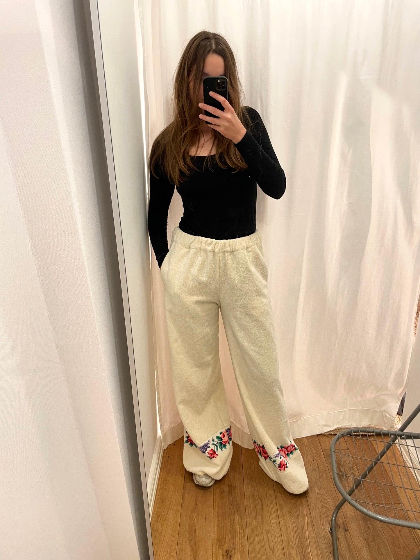 Frottee Pants vintage flower / L/XL