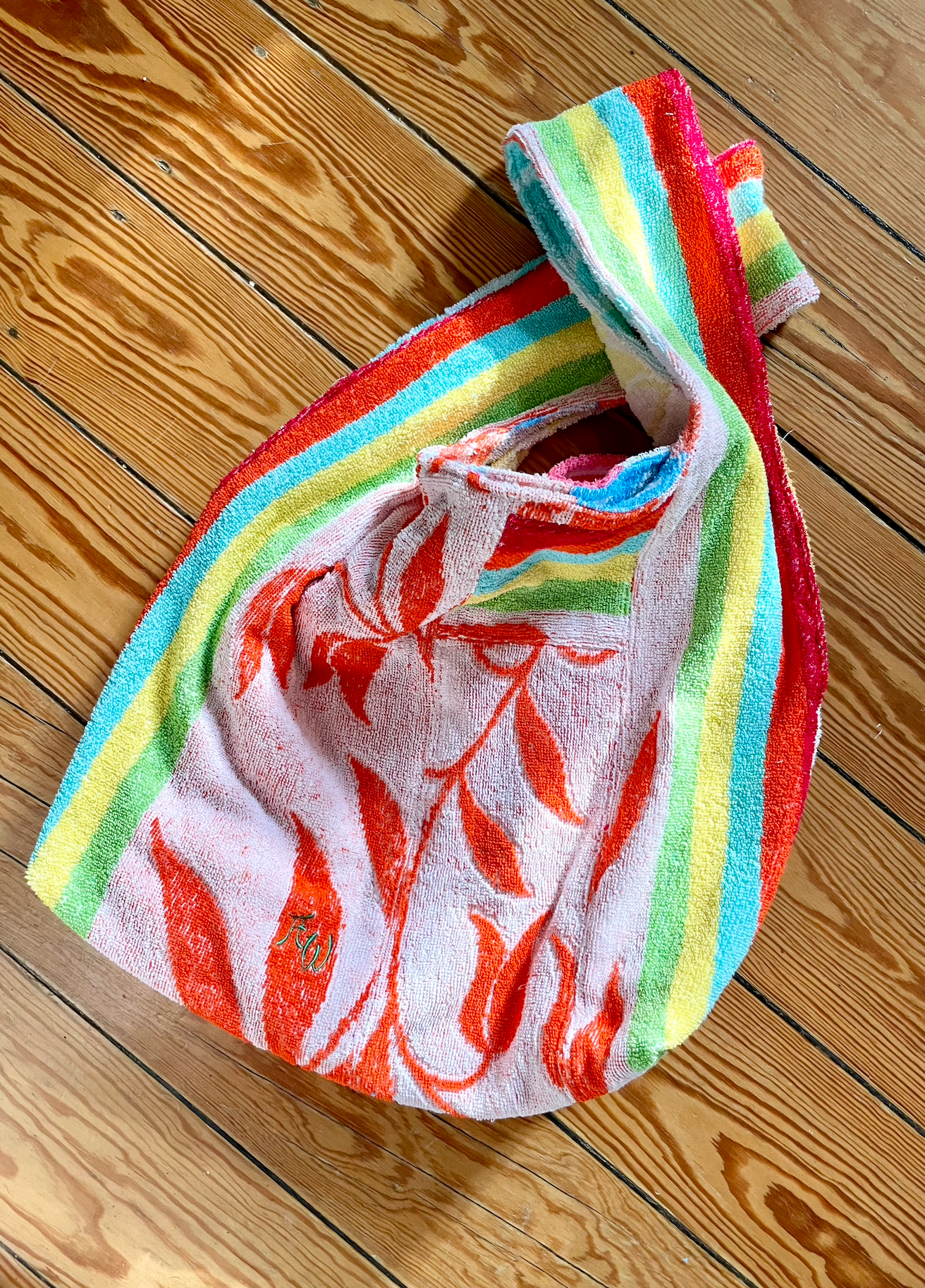 Reversible XXL Shopper rainbow flower