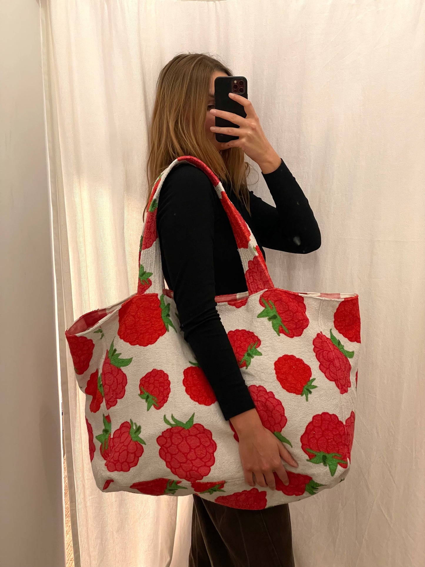 XXL Beach Bag rasberry basket
