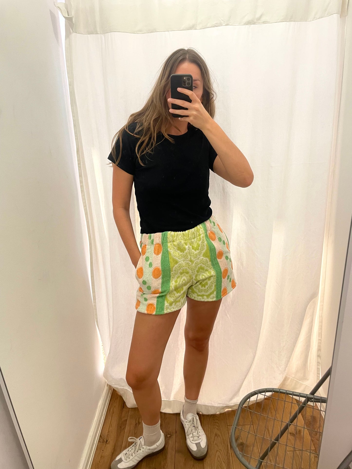 Frottee Shorts oranges in the gras / M/L