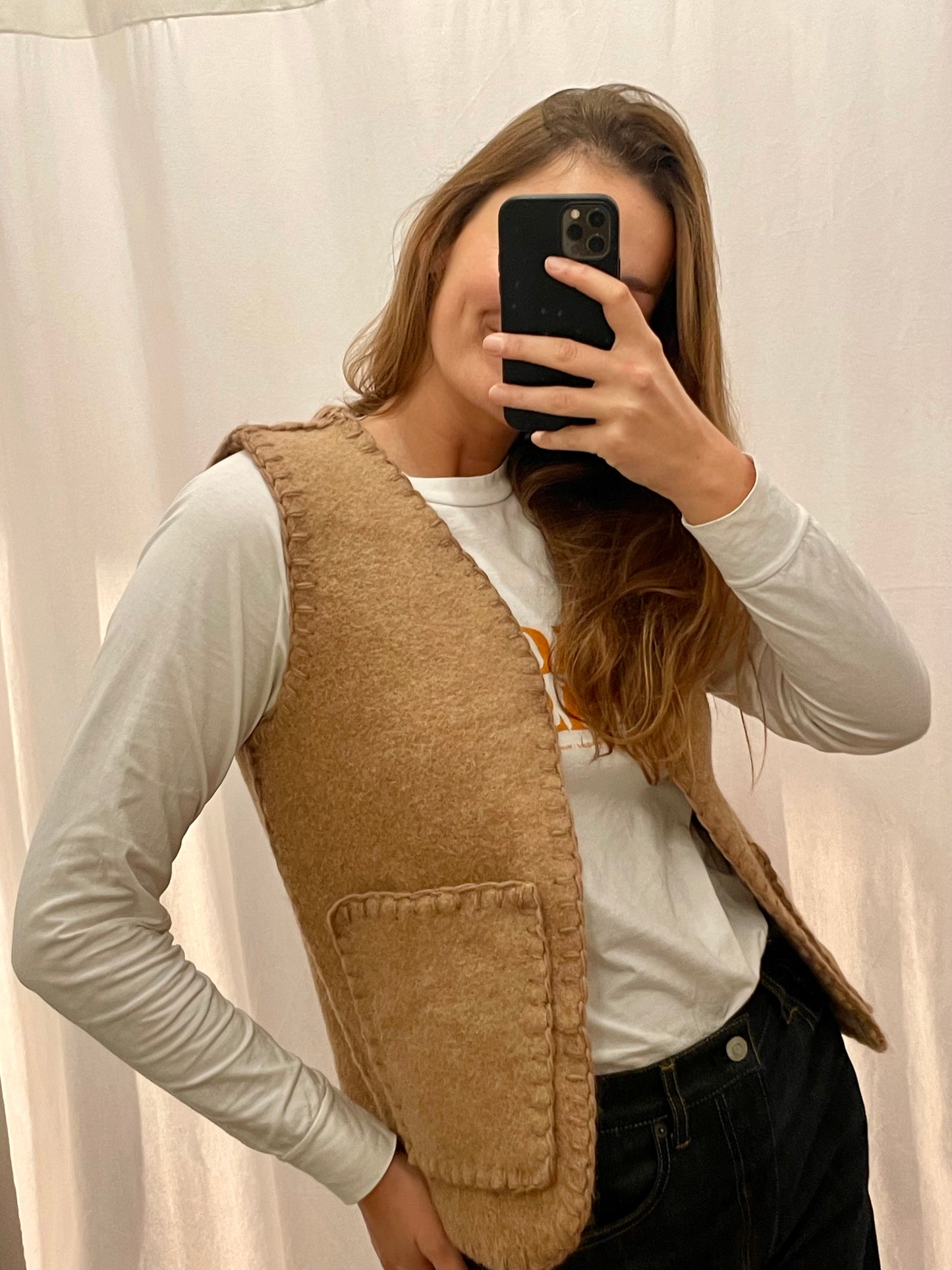 Weste Adan soft camel / S