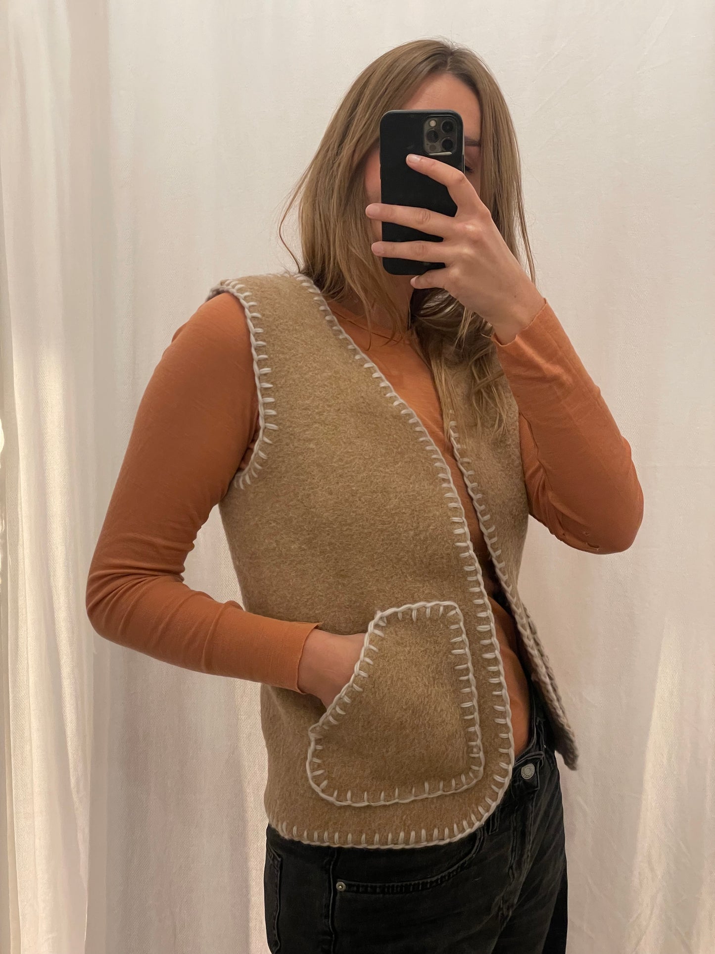 Weste Adan soft camel / XS/S