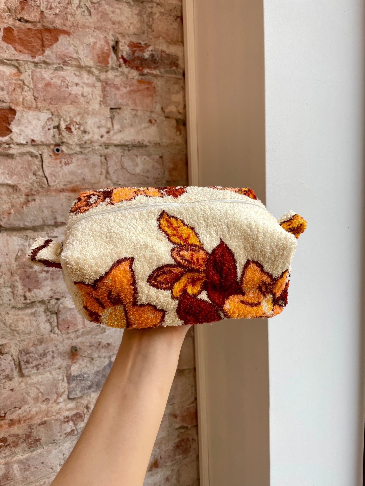 Cosmetic bag patchwork romantic nature