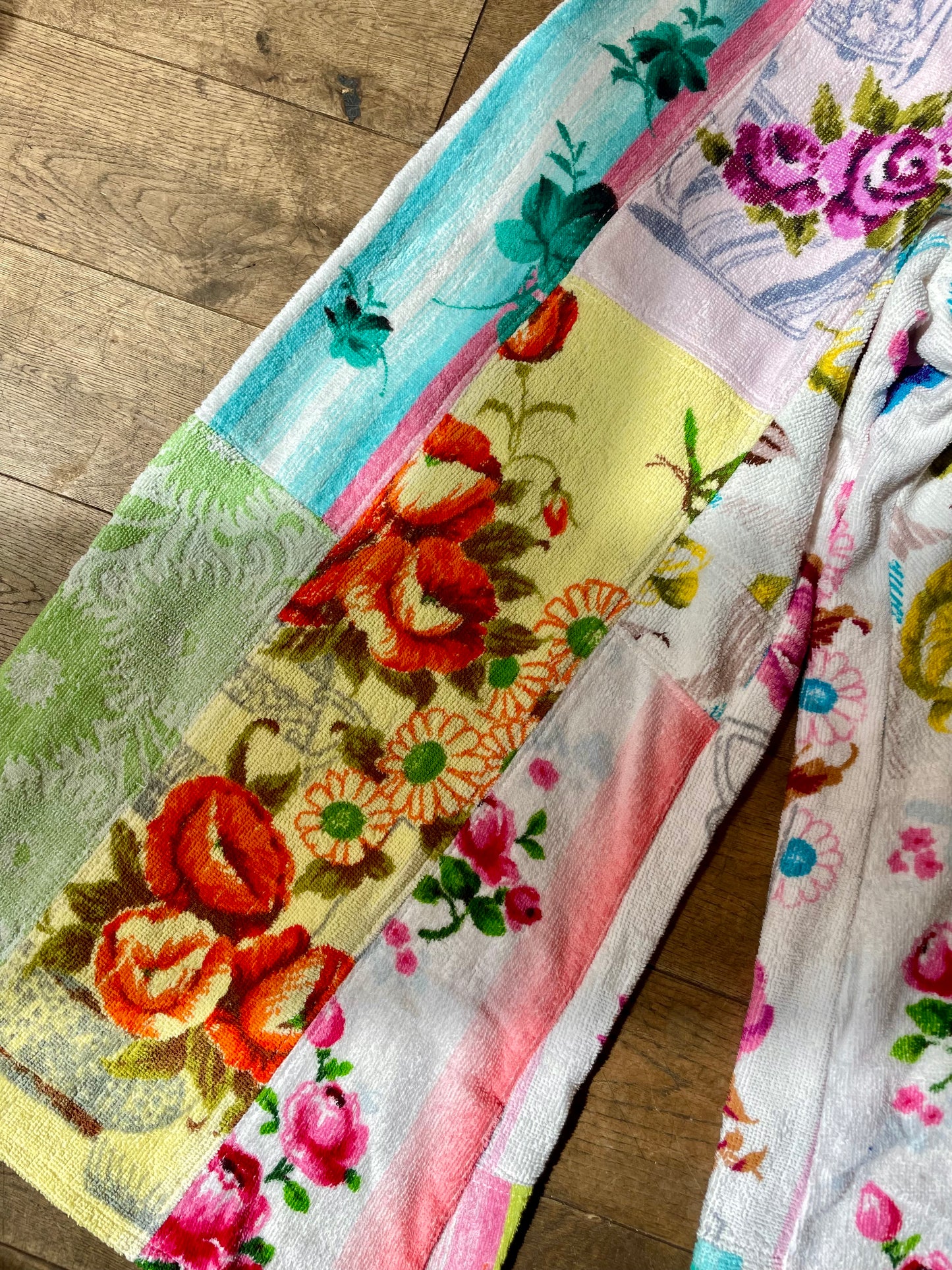 Frottee Pants flower patchwork / XS/S