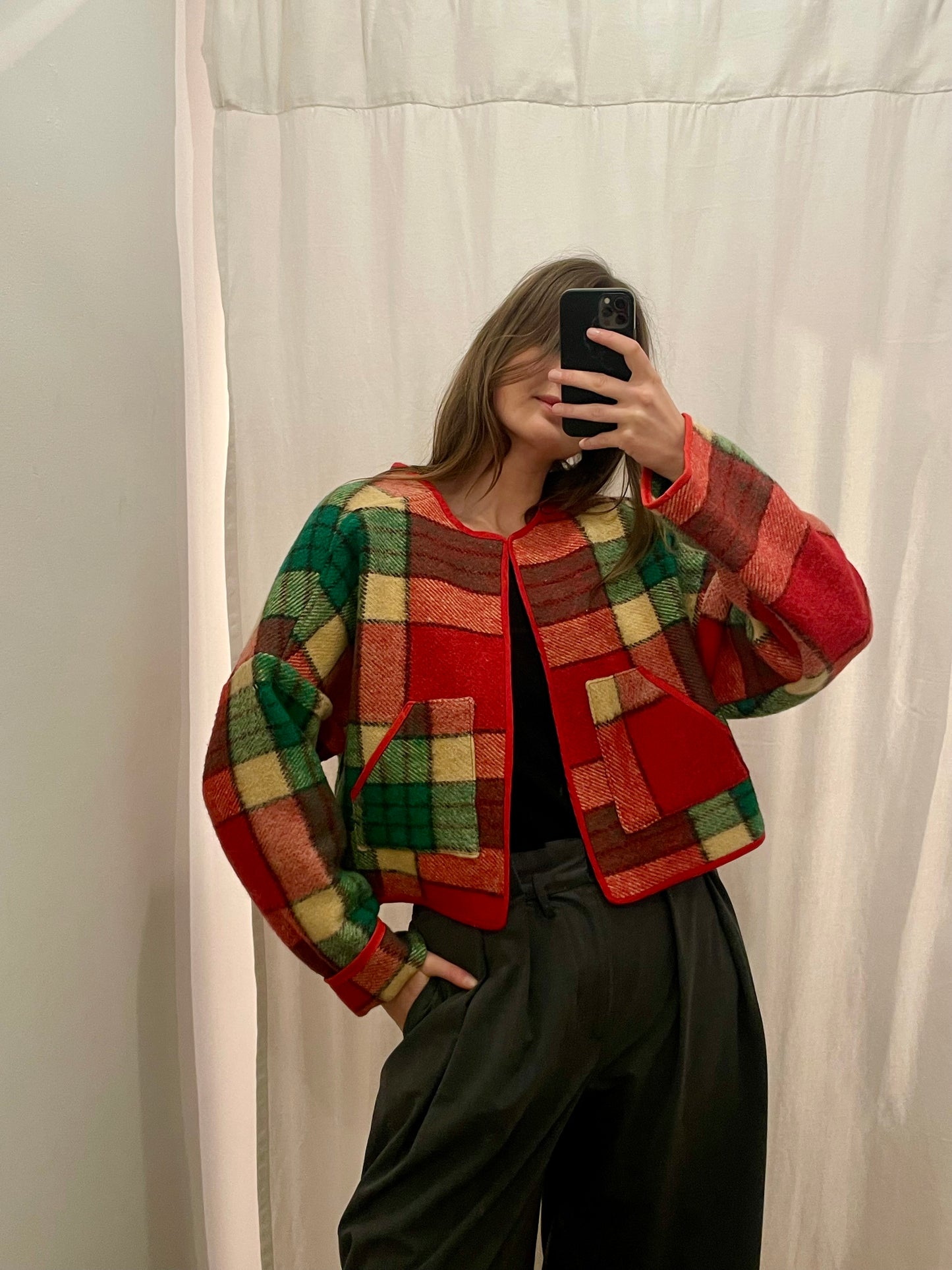 Jacke Emmi fire tartan / S-XL