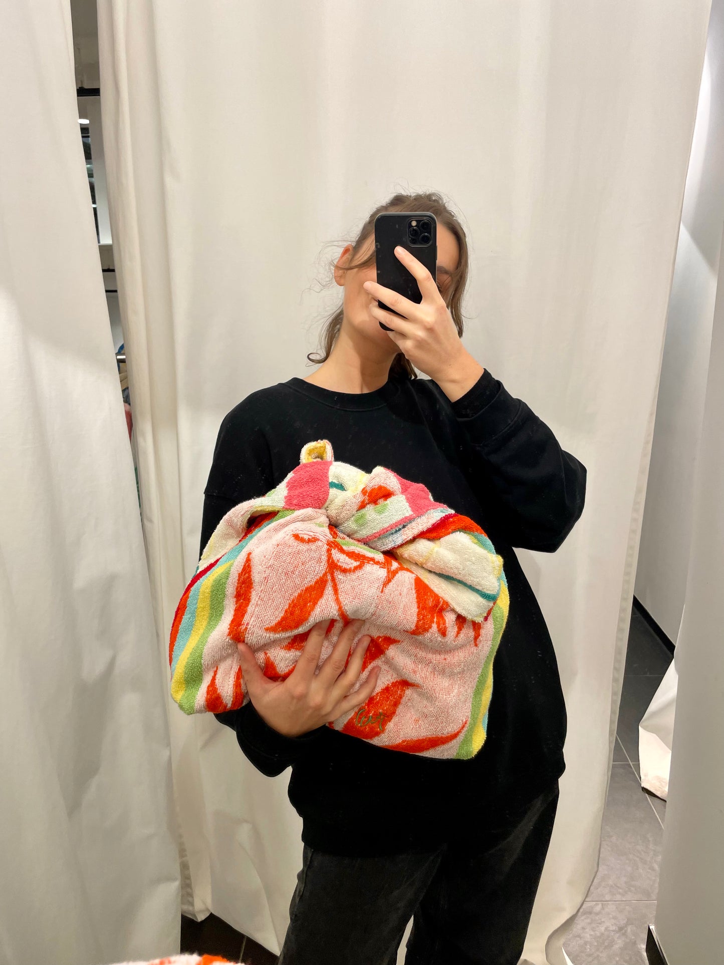 Reversible XXL Shopper rainbow flower