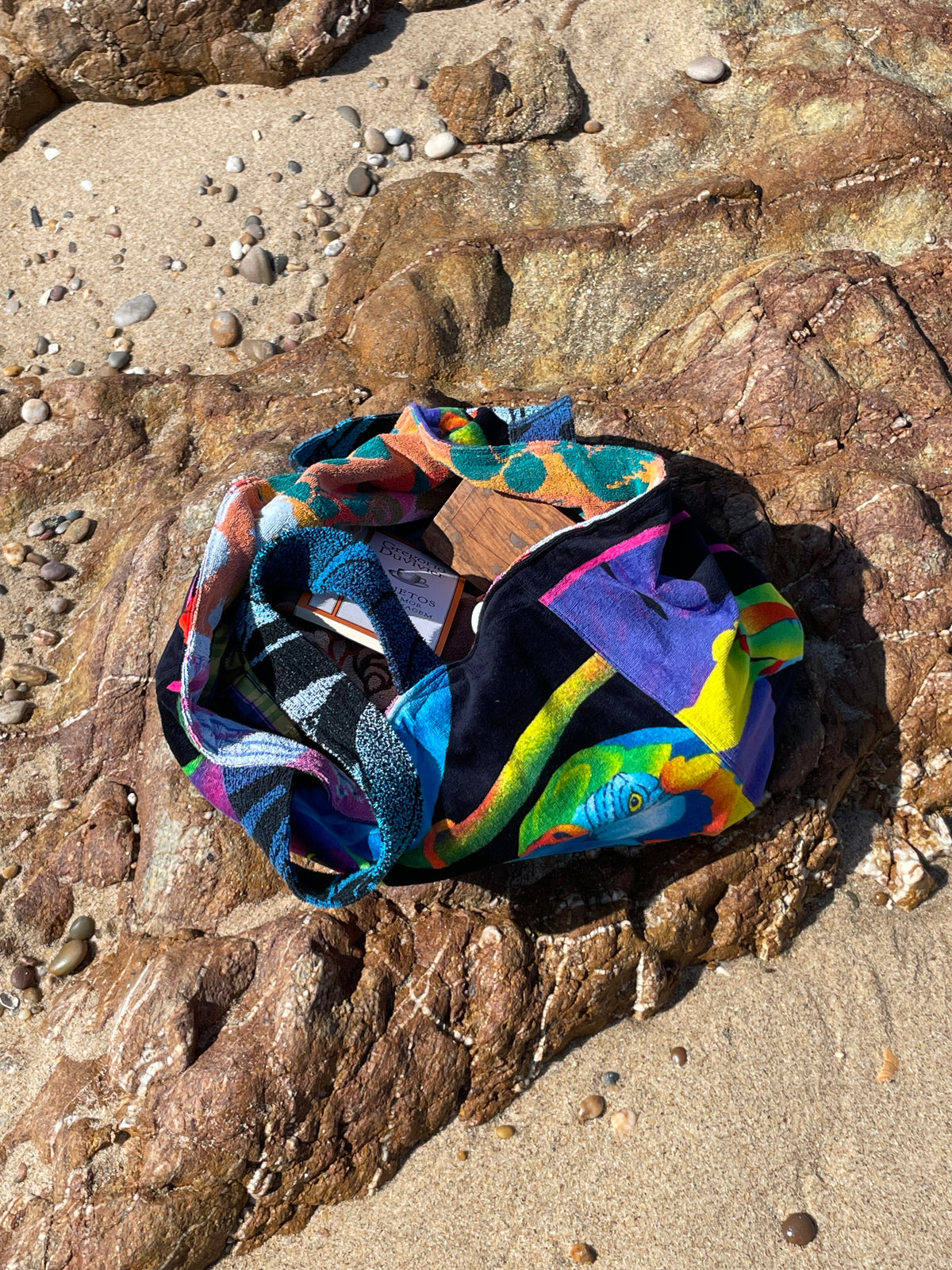 XXL reversible Beach Bag neon parrot