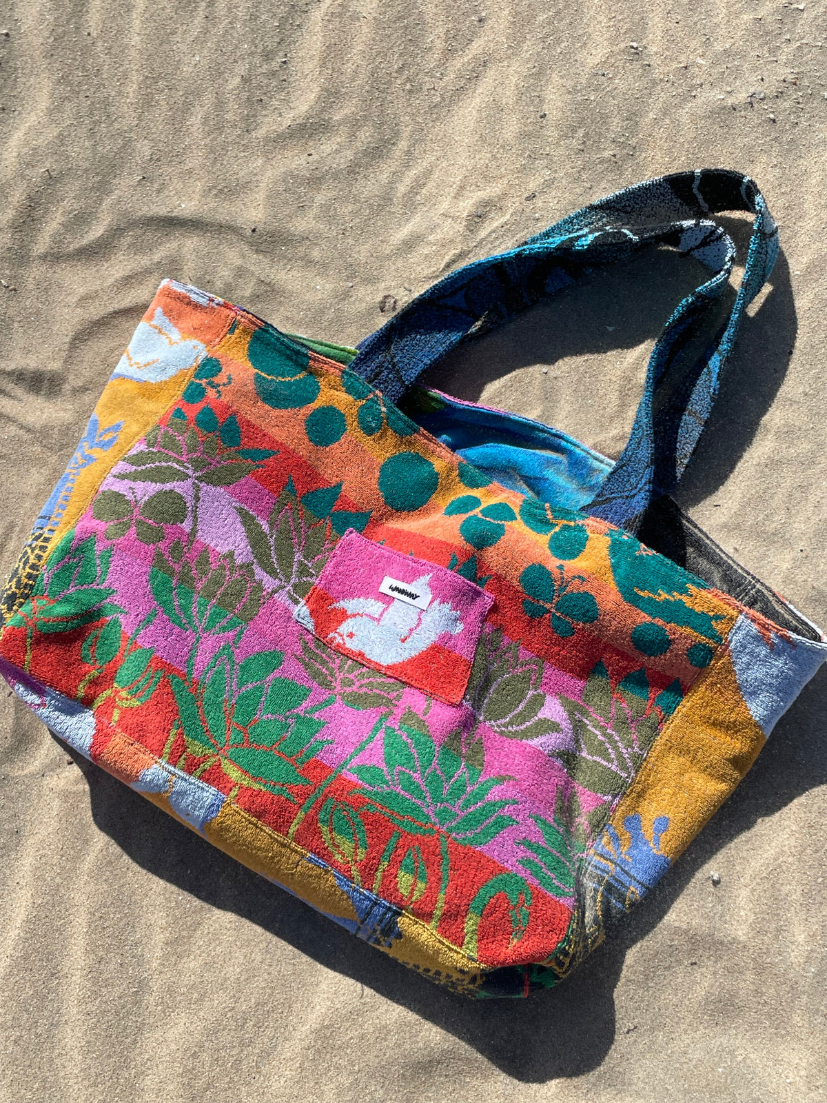 XXL reversible Beach Bag neon parrot