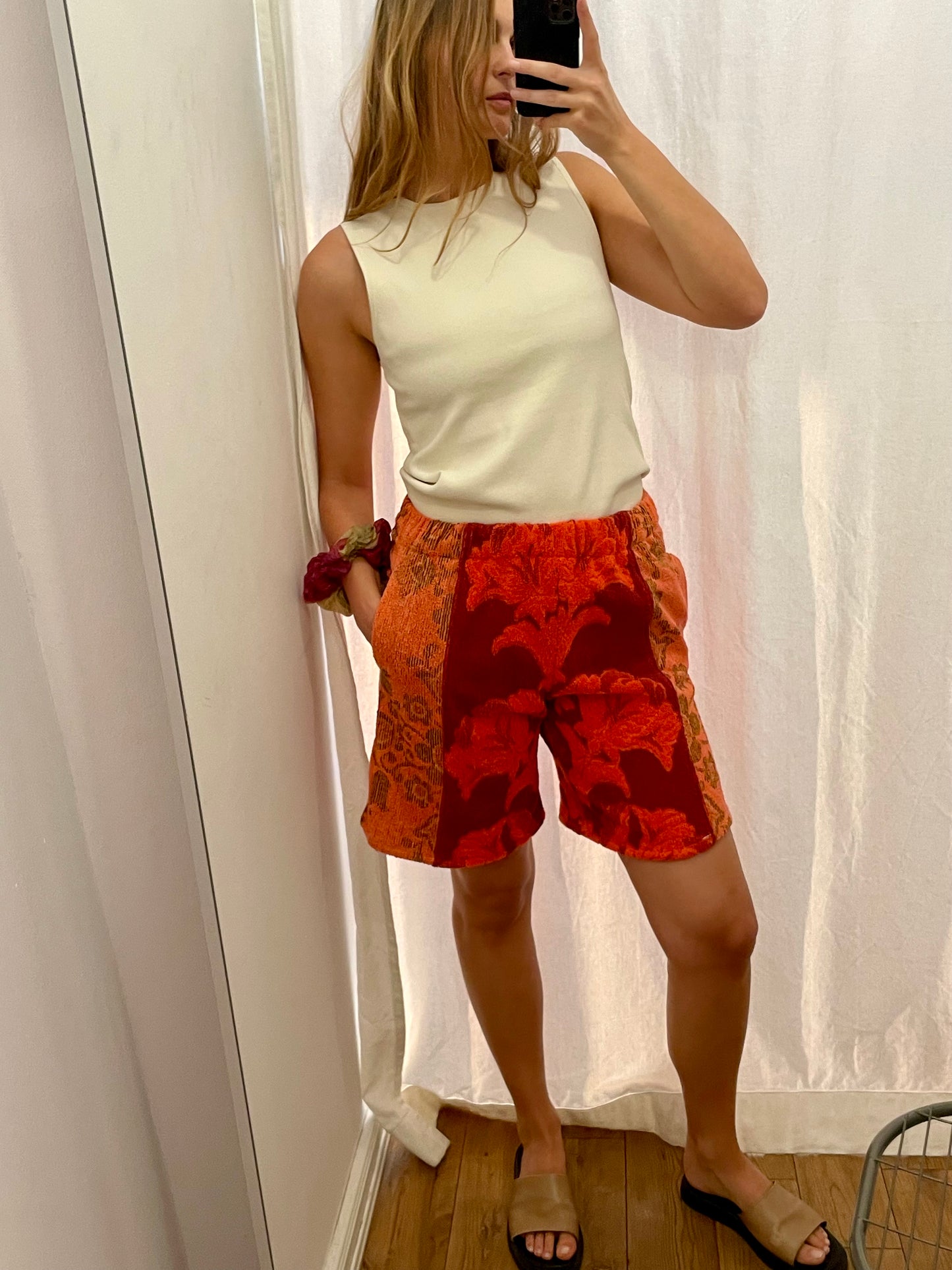 Frottee Long Shorts red velvet / M
