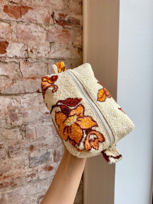 Cosmetic bag patchwork romantic nature