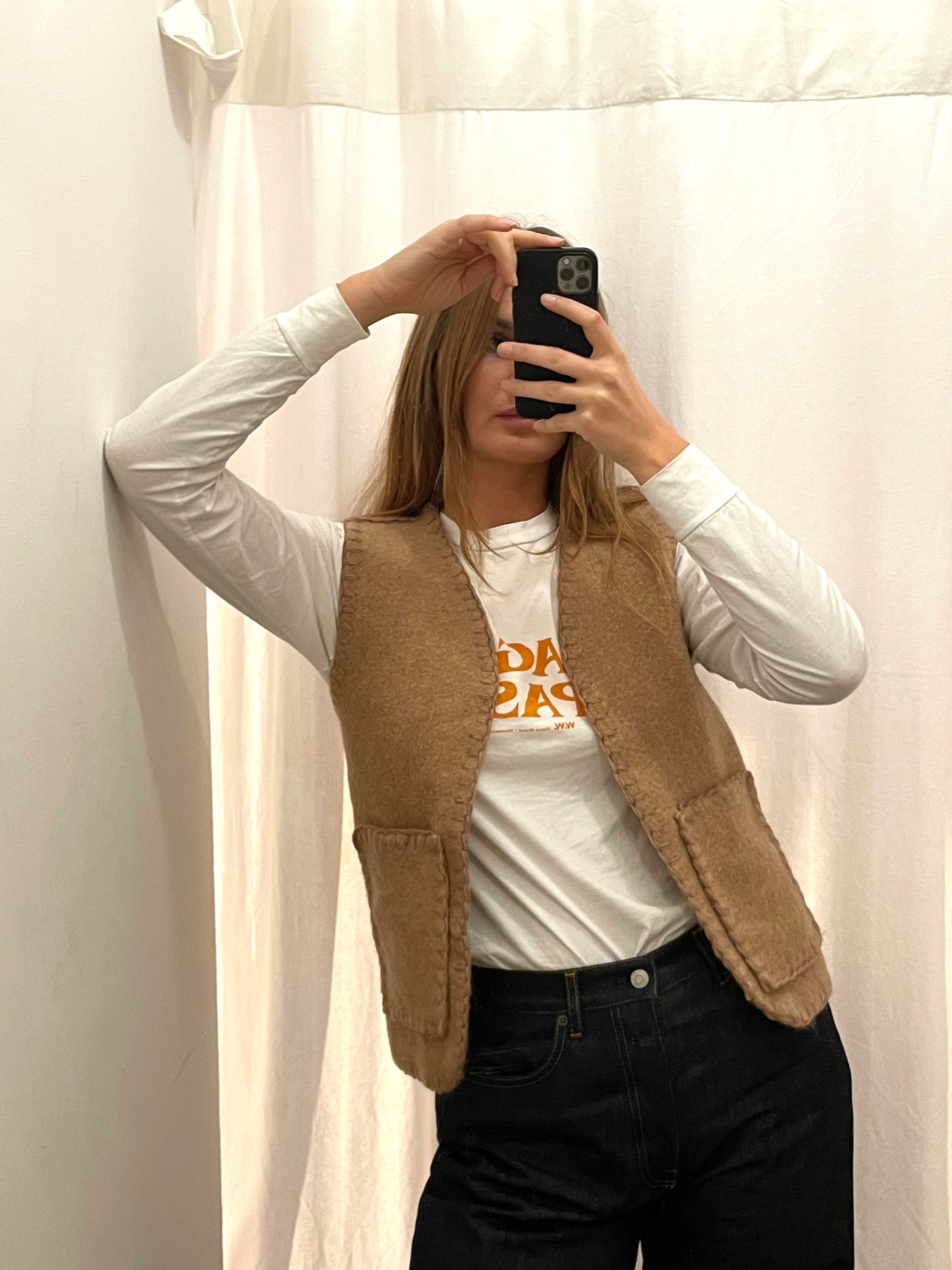 Weste Adan soft camel / S