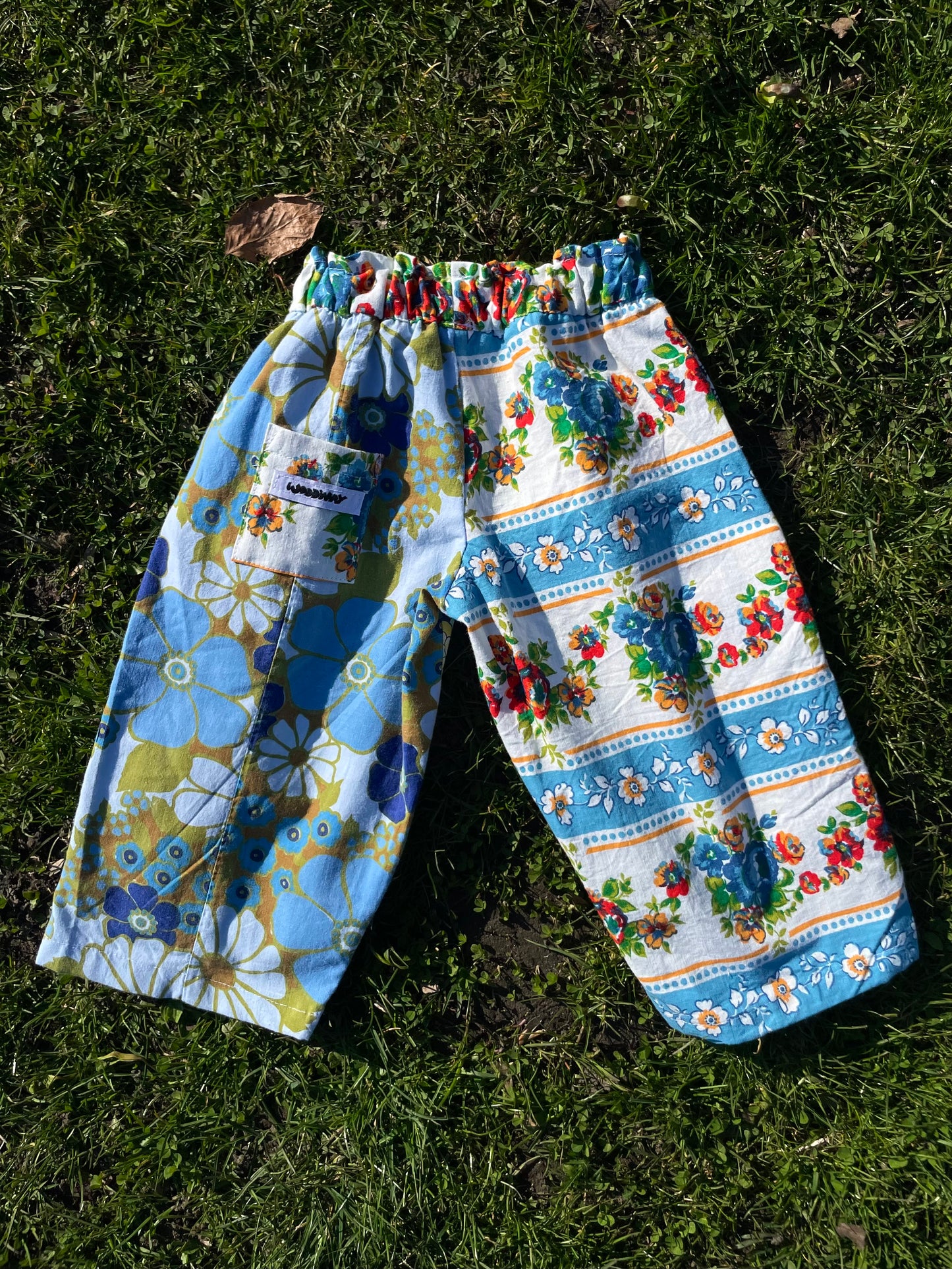 Kids pants blue bloom - 2y/92-98cm