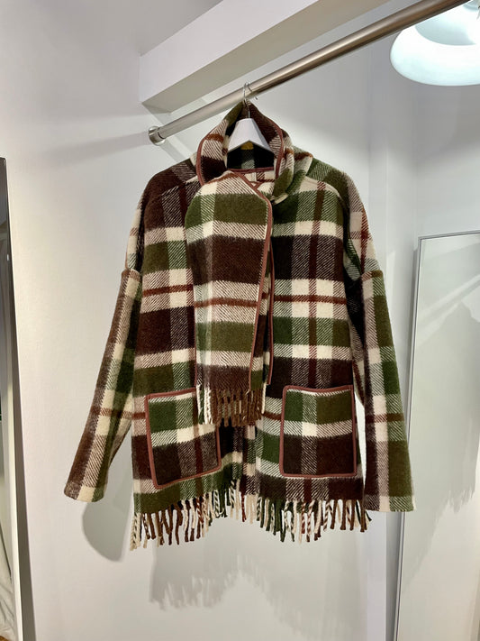 Jacke Emmi Long warm tartan / S-XL