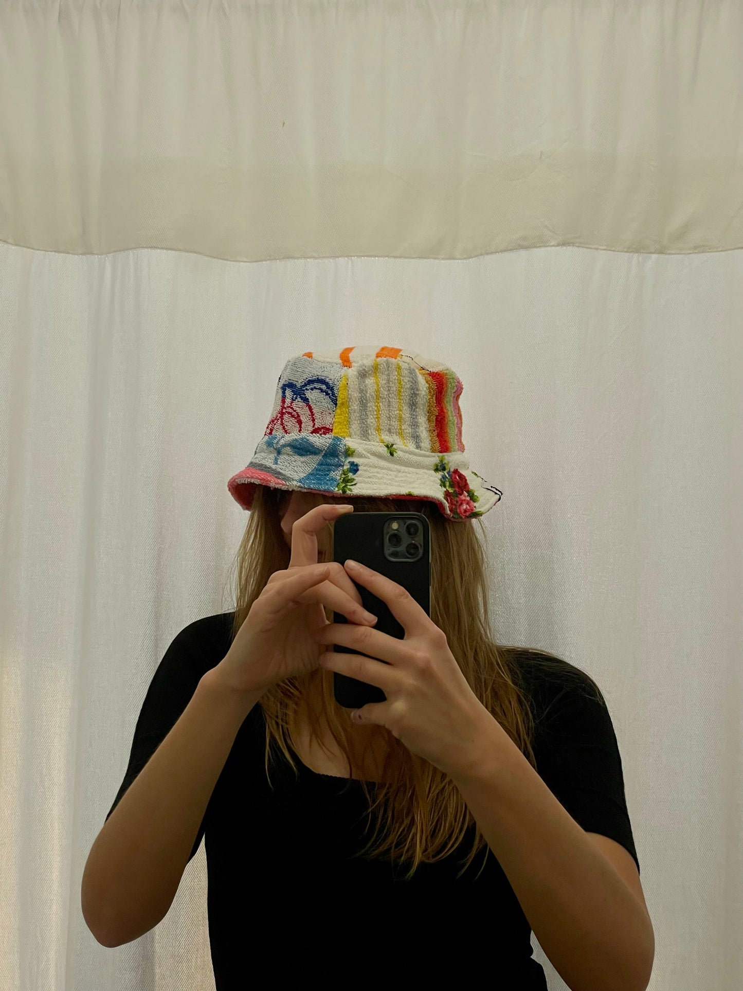 Reversible Bucket Hat patchwork flower