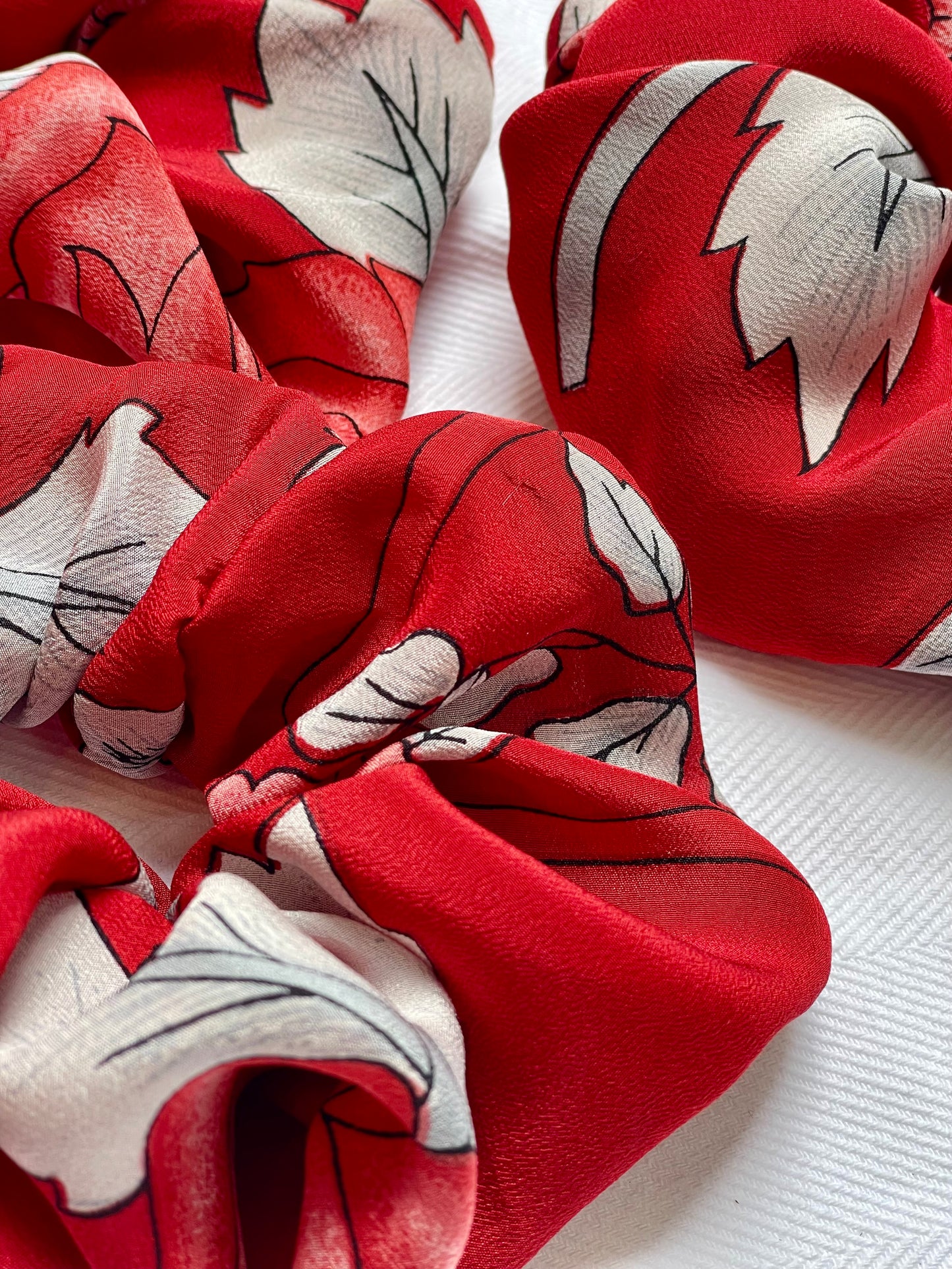 Silk Scrunchie bold red