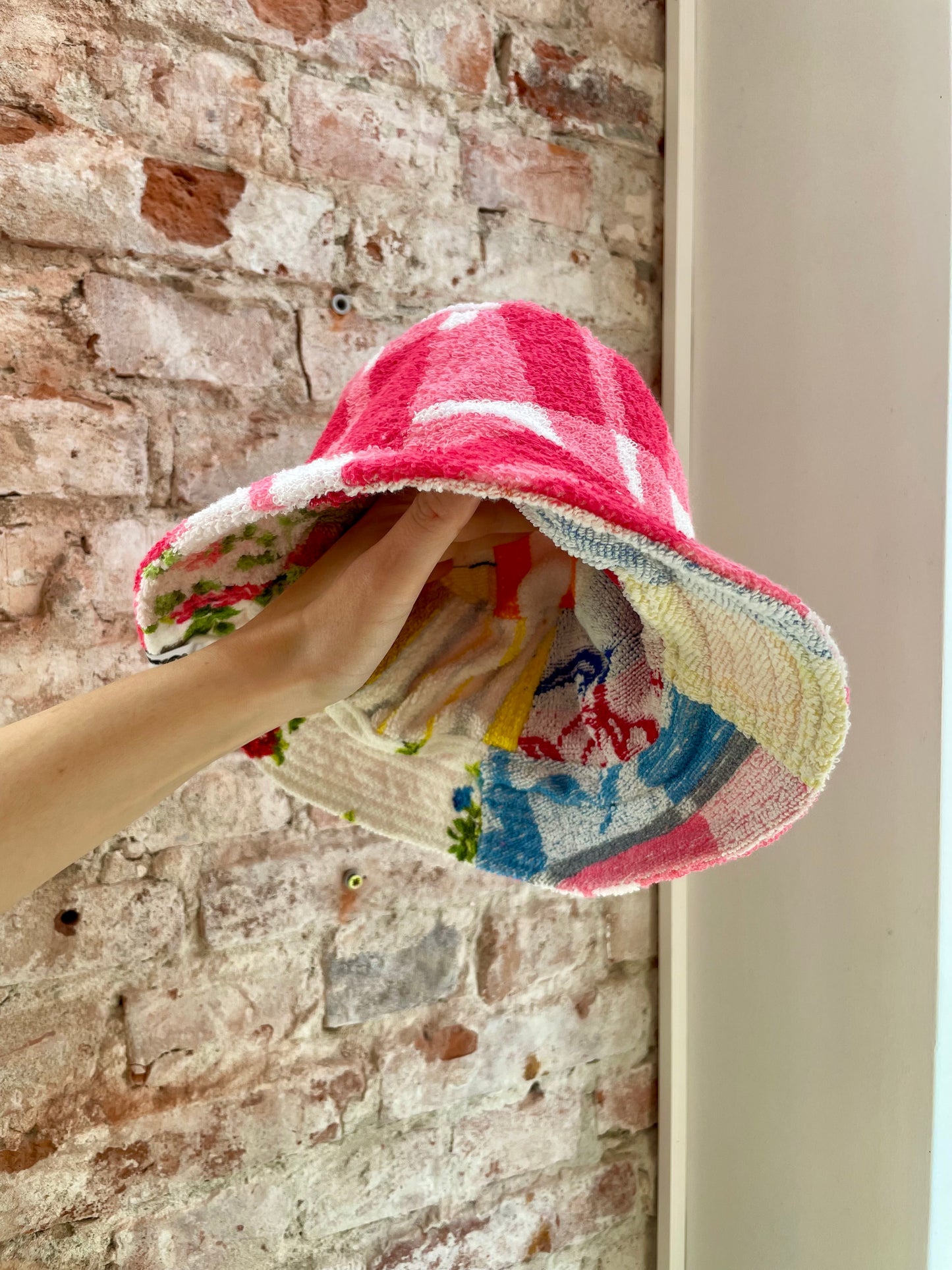 Reversible Bucket Hat patchwork flower