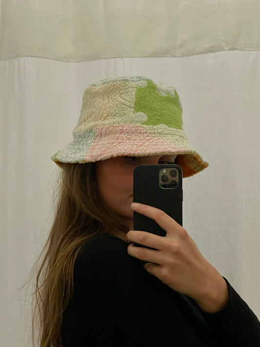 Reversible Bucket Hat pastell and orange / L
