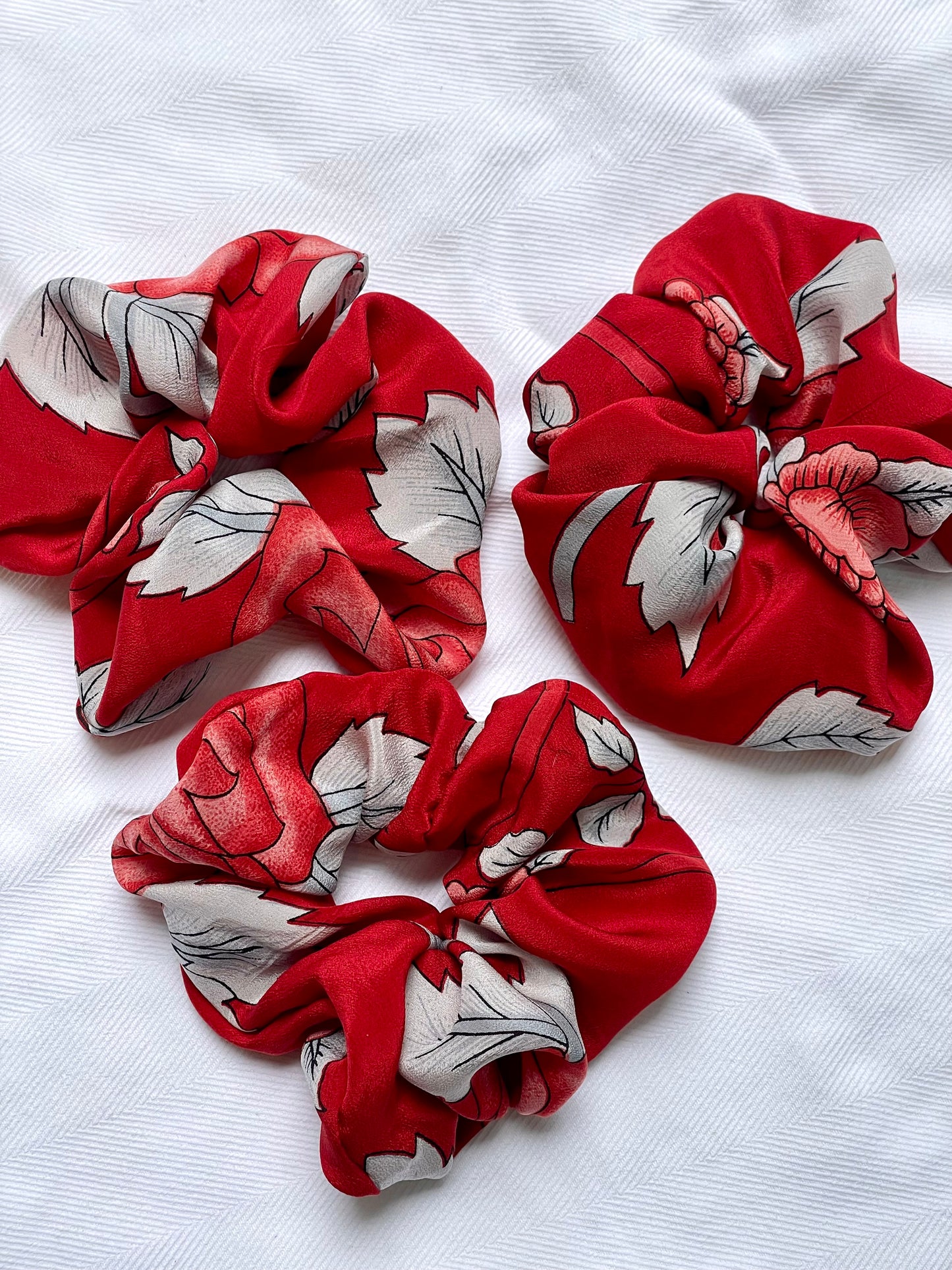 Silk Scrunchie bold red