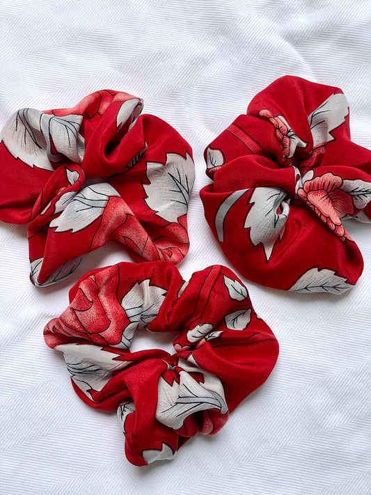 Silk Scrunchie bold red