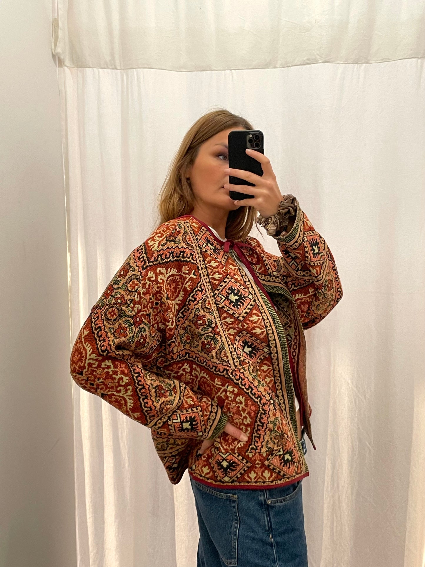 Jacke Emmi bordeaux jacquard / S-XL