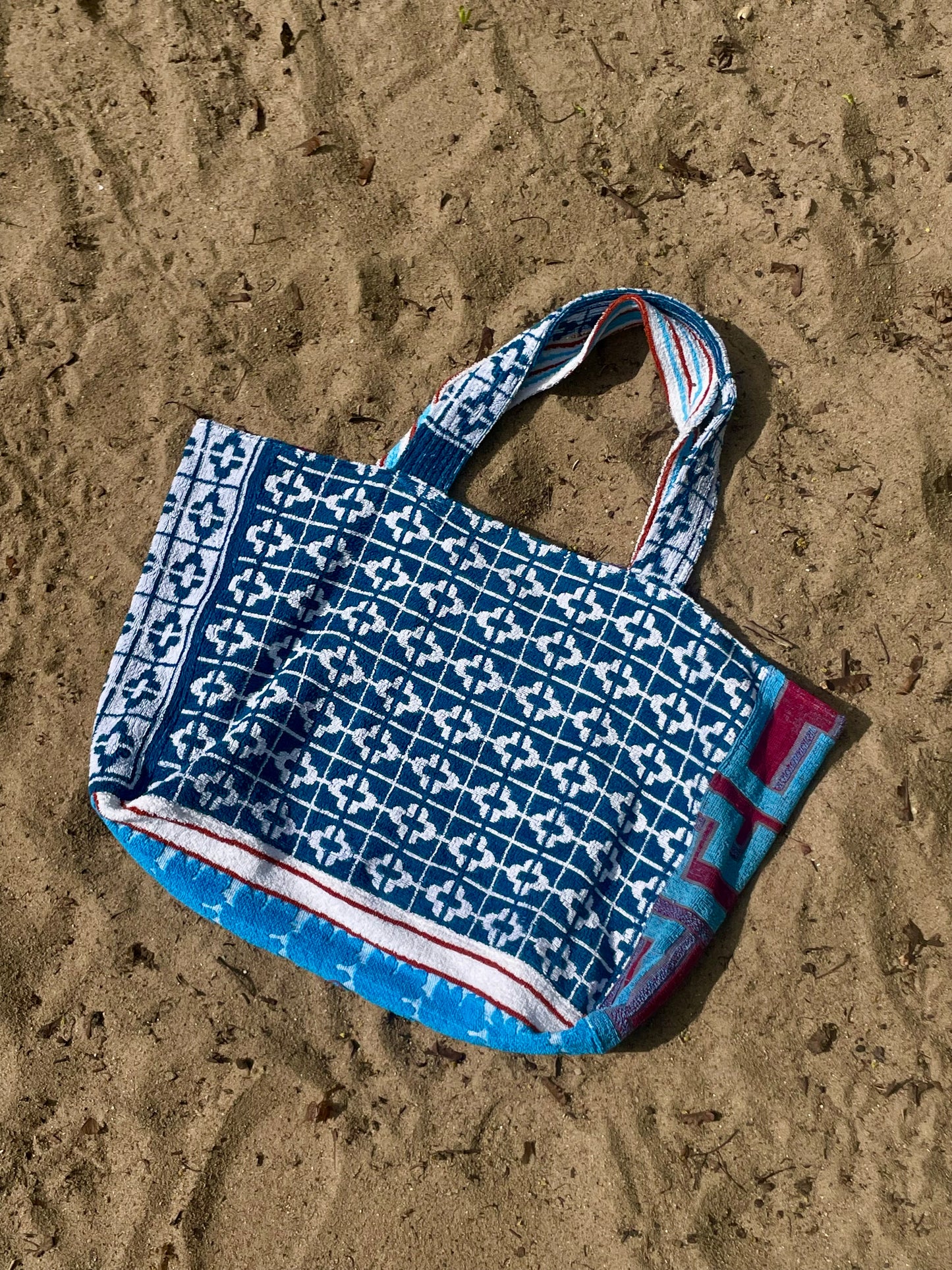 XXL Beach Bag bordeaux geometric