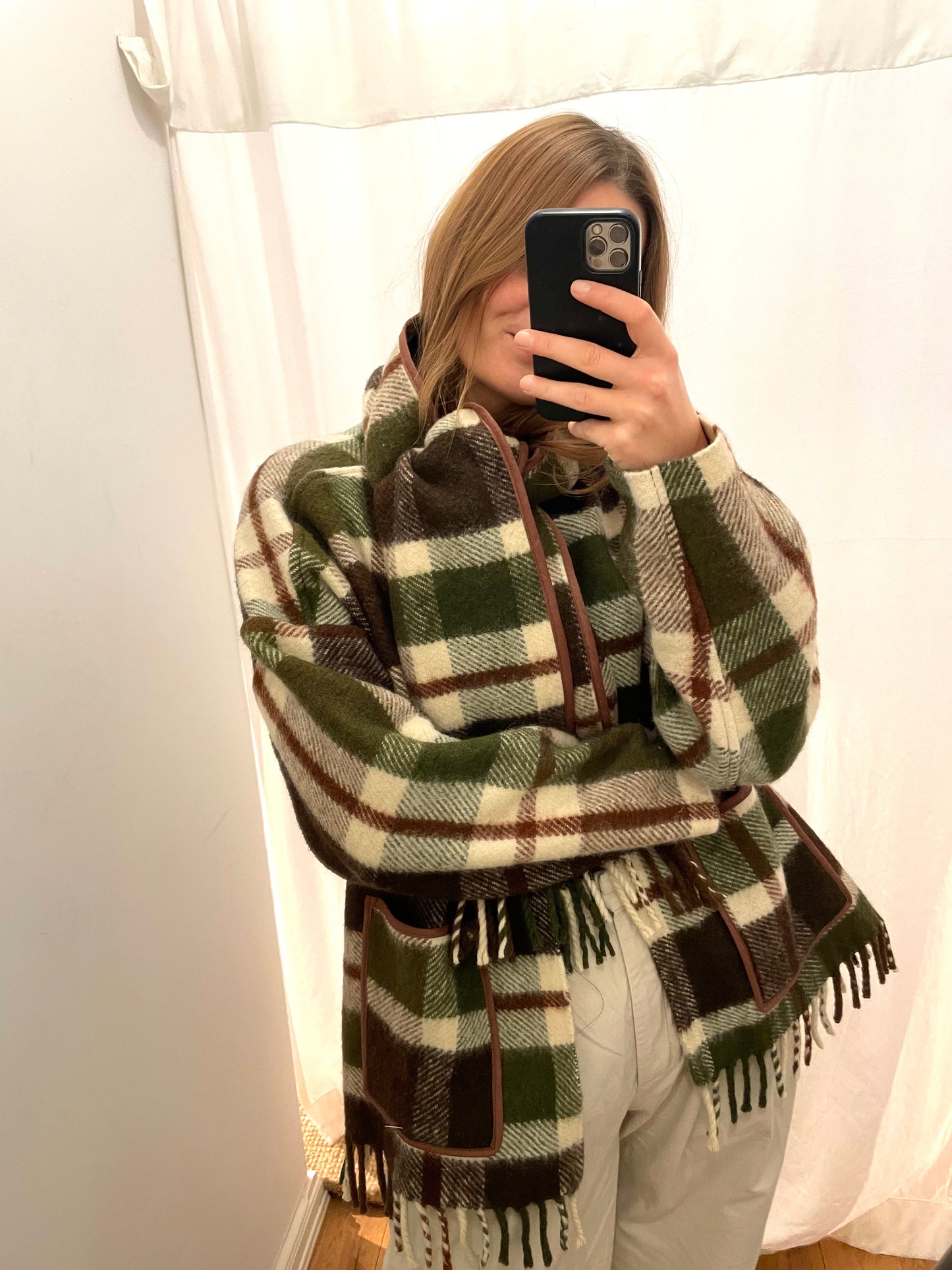 Jacke Emmi Long warm tartan / S-XL