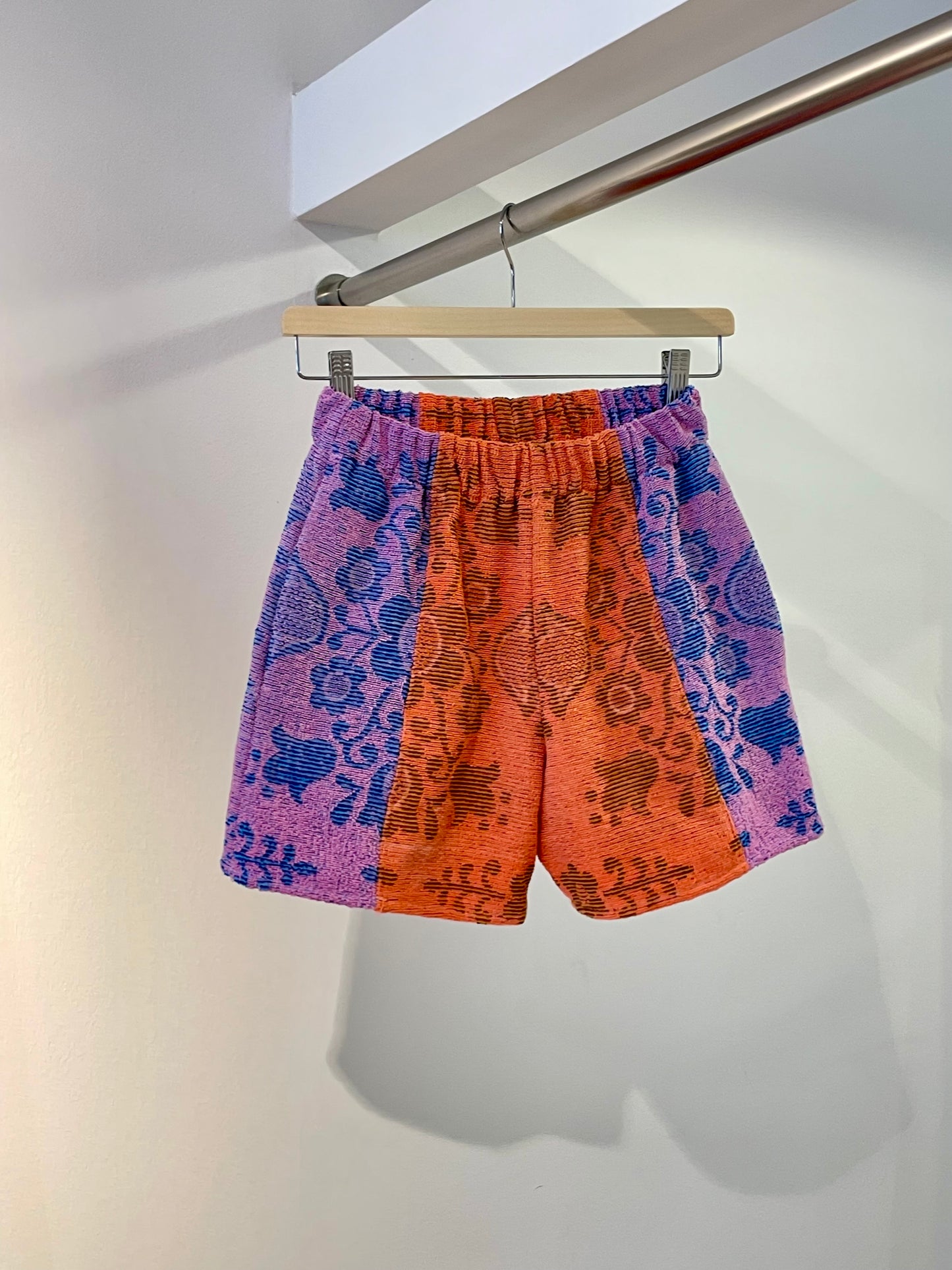 Frottee Shorts lilac ornament / XS/S