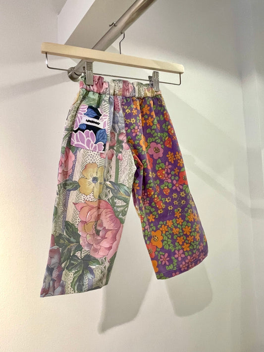 Kids pants lilac flowers - 2y/92-98cm