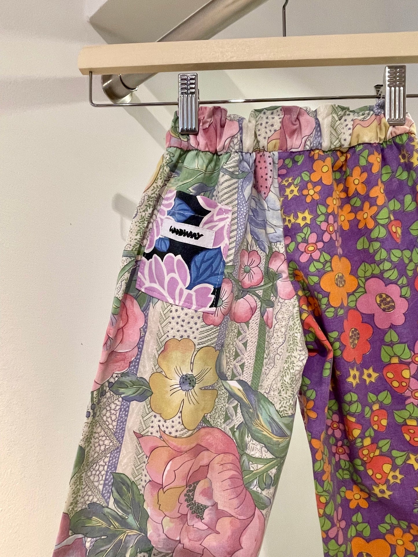 Kids pants lilac flowers - 2y/92-98cm