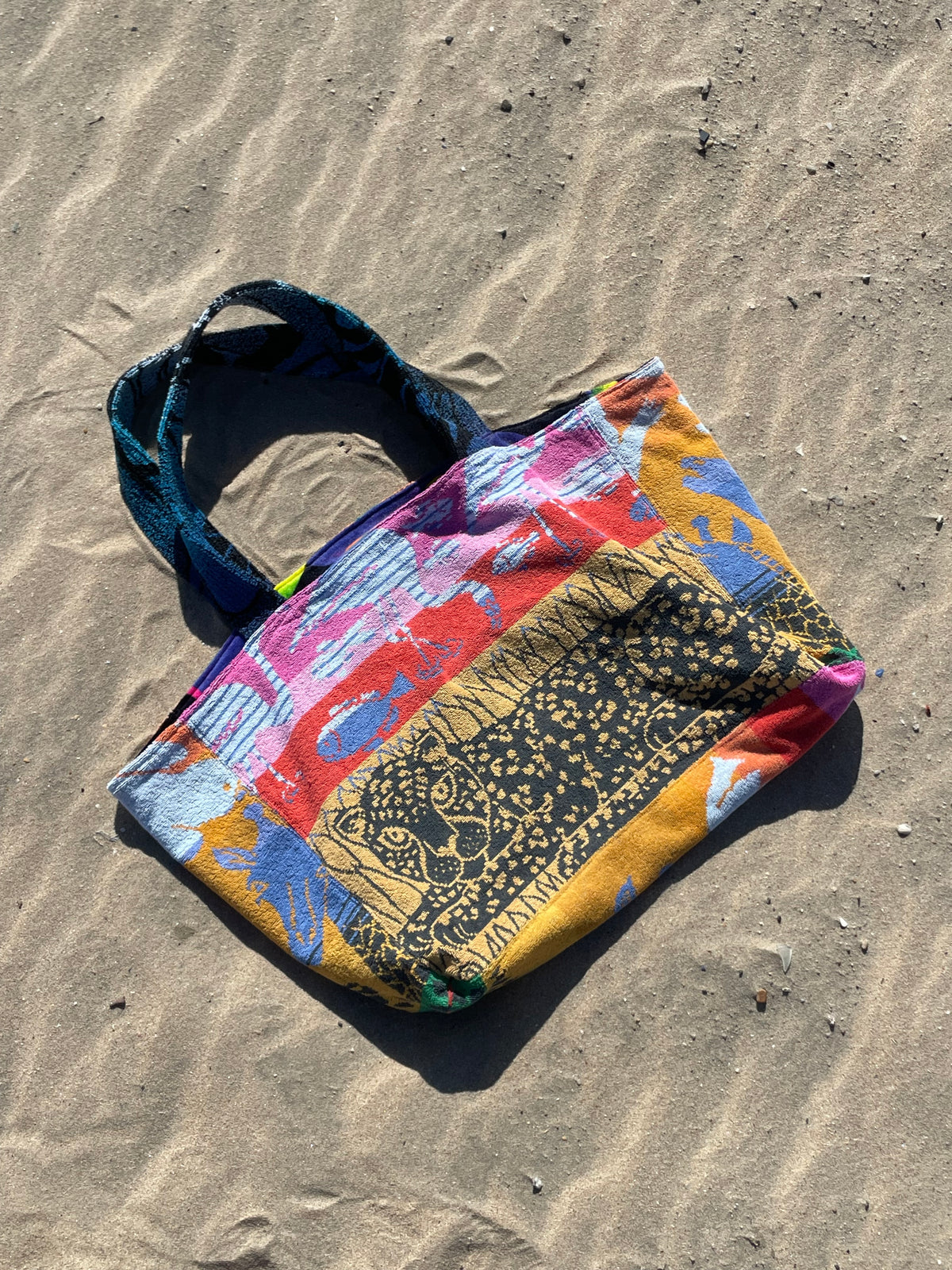 XXL reversible Beach Bag neon parrot
