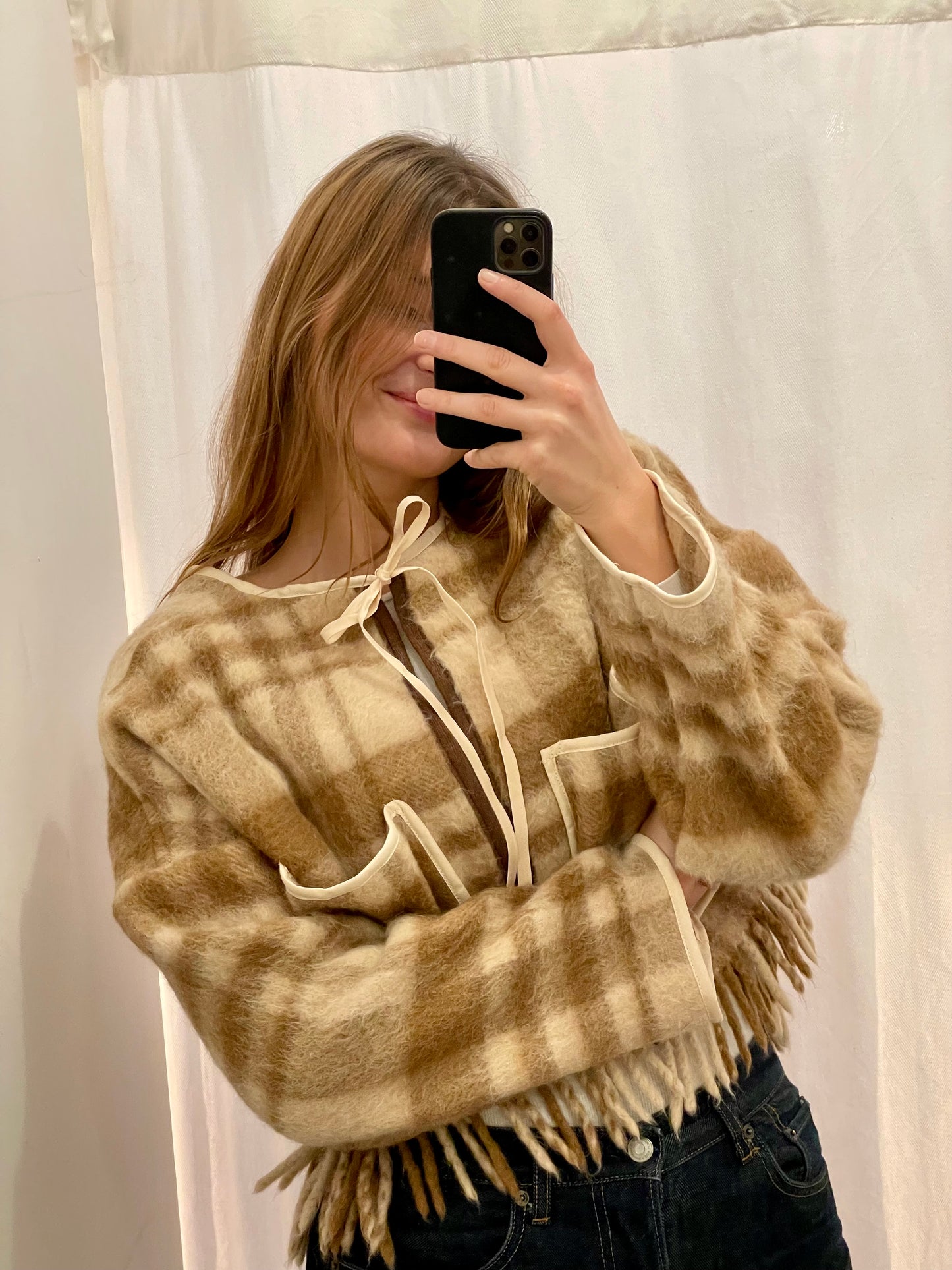 Jacke Emmi Long soft camel / S-XL