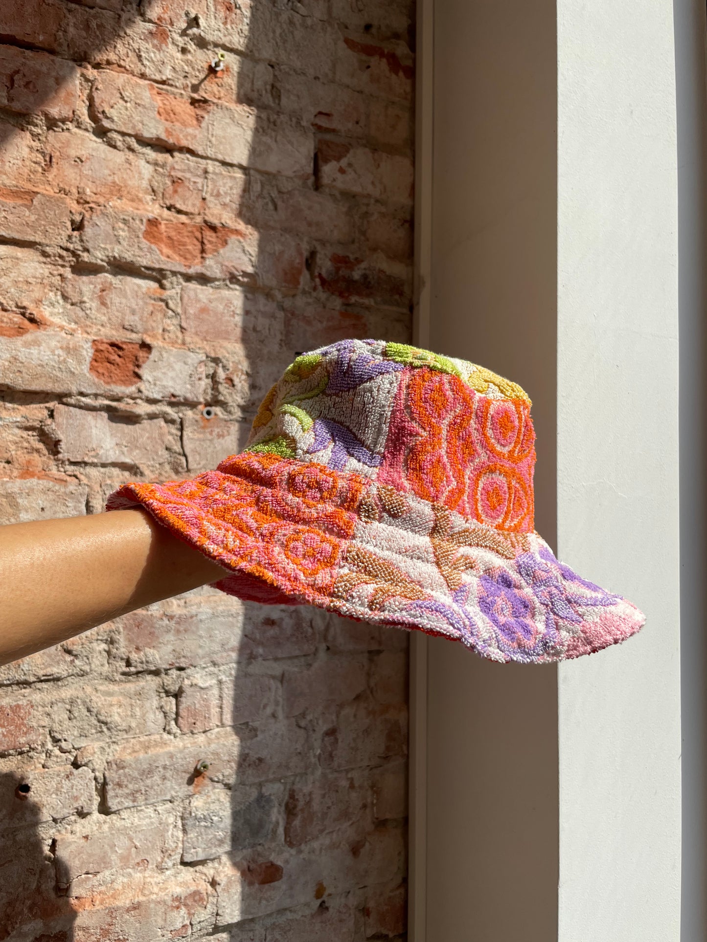 Reversible Bucket Hat flower ornament / L