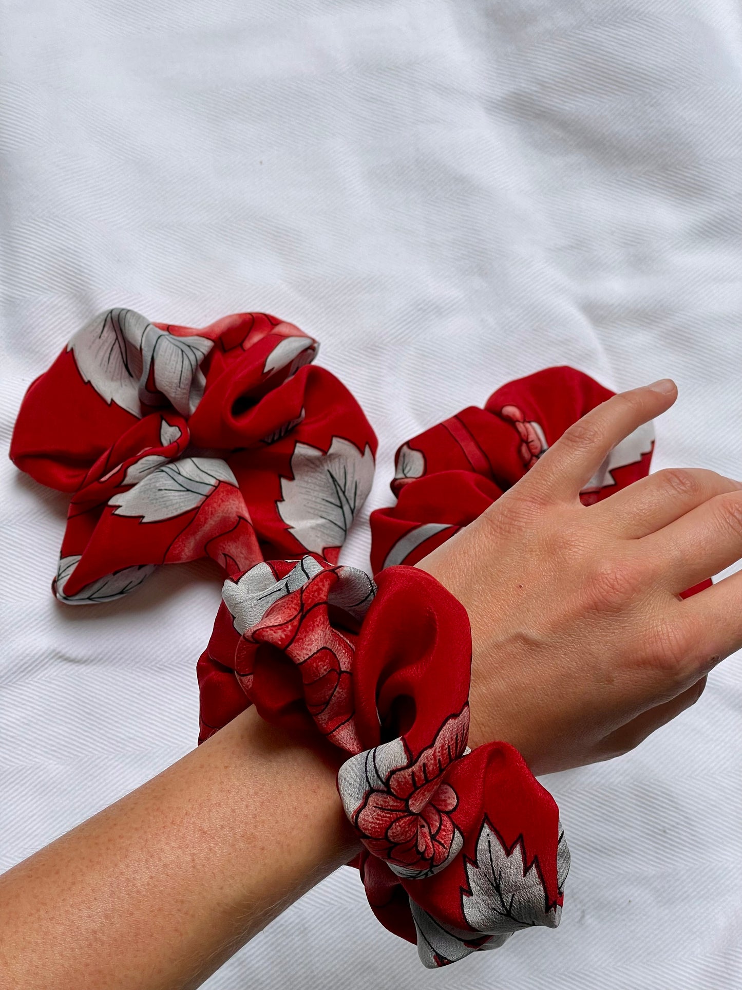 Silk Scrunchie bold red
