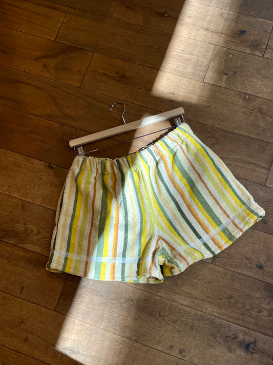 Frottee Shorts spinach stripes / XL/XXL