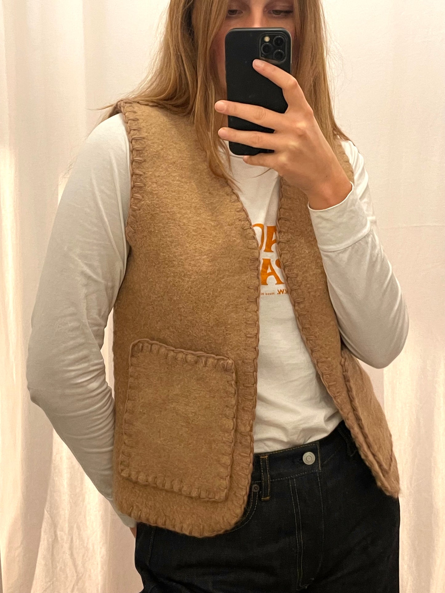 Weste Adan soft camel / S