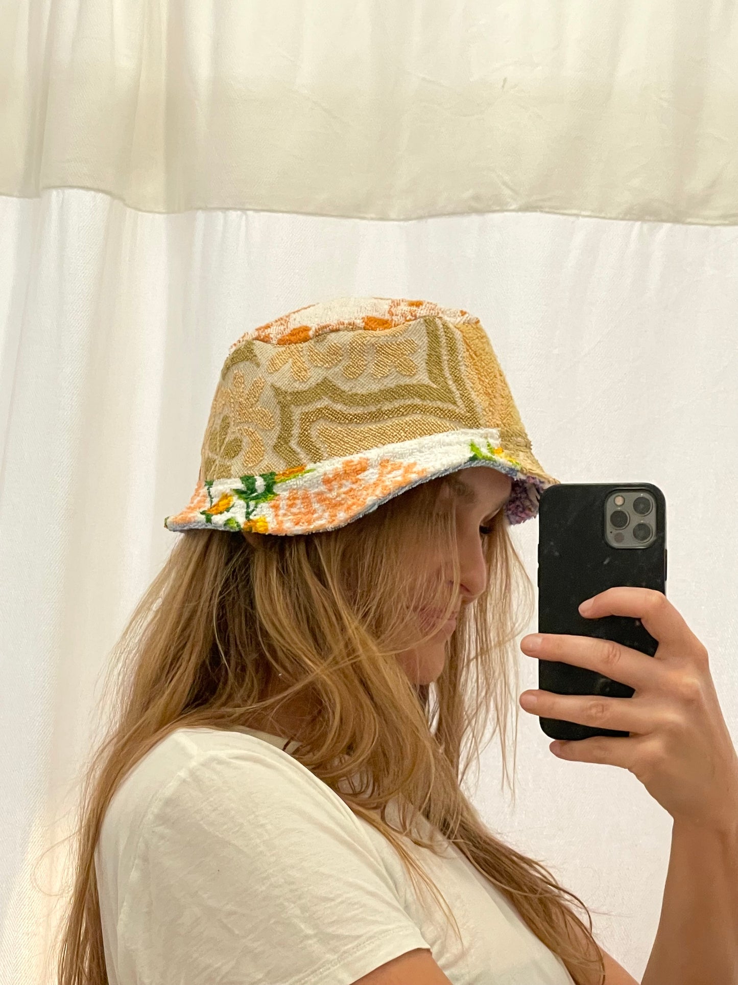 Reversible Bucket Hat lilac patchwork