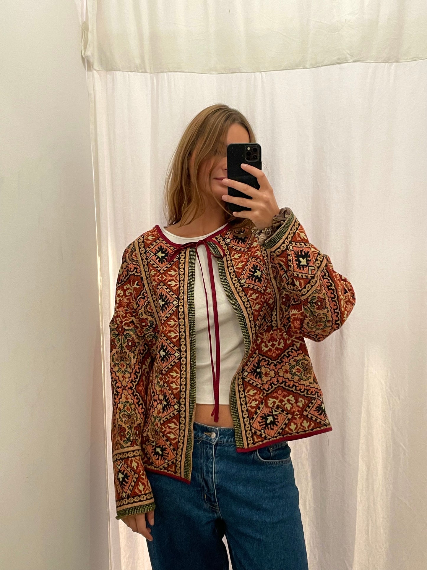 Jacke Emmi bordeaux jacquard / S-XL