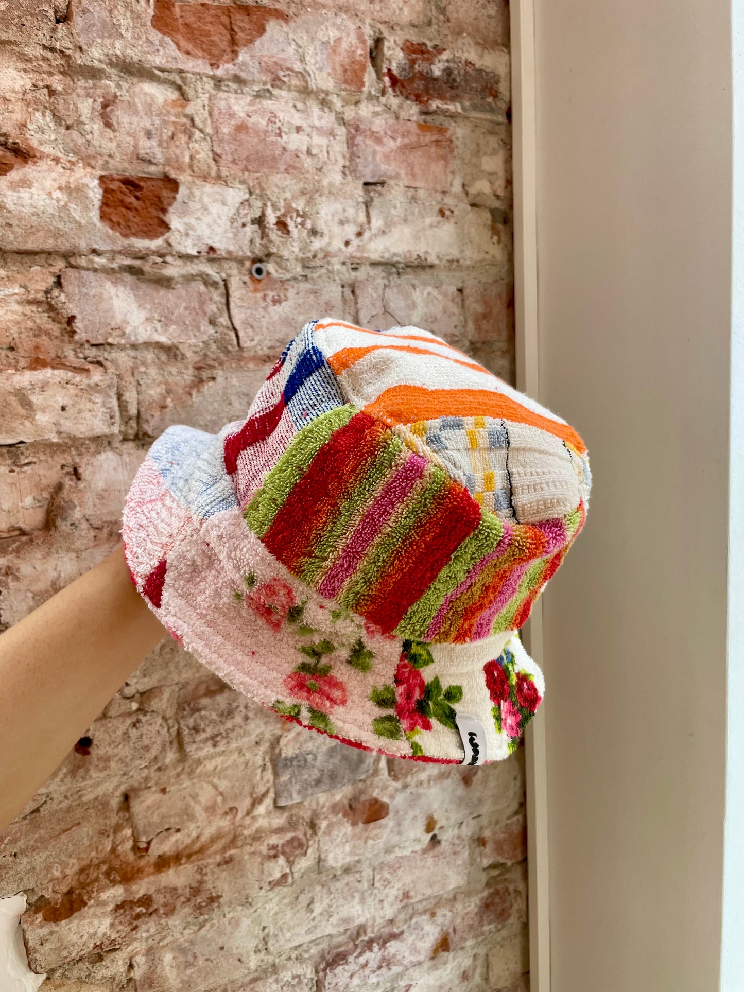 Reversible Bucket Hat patchwork flower